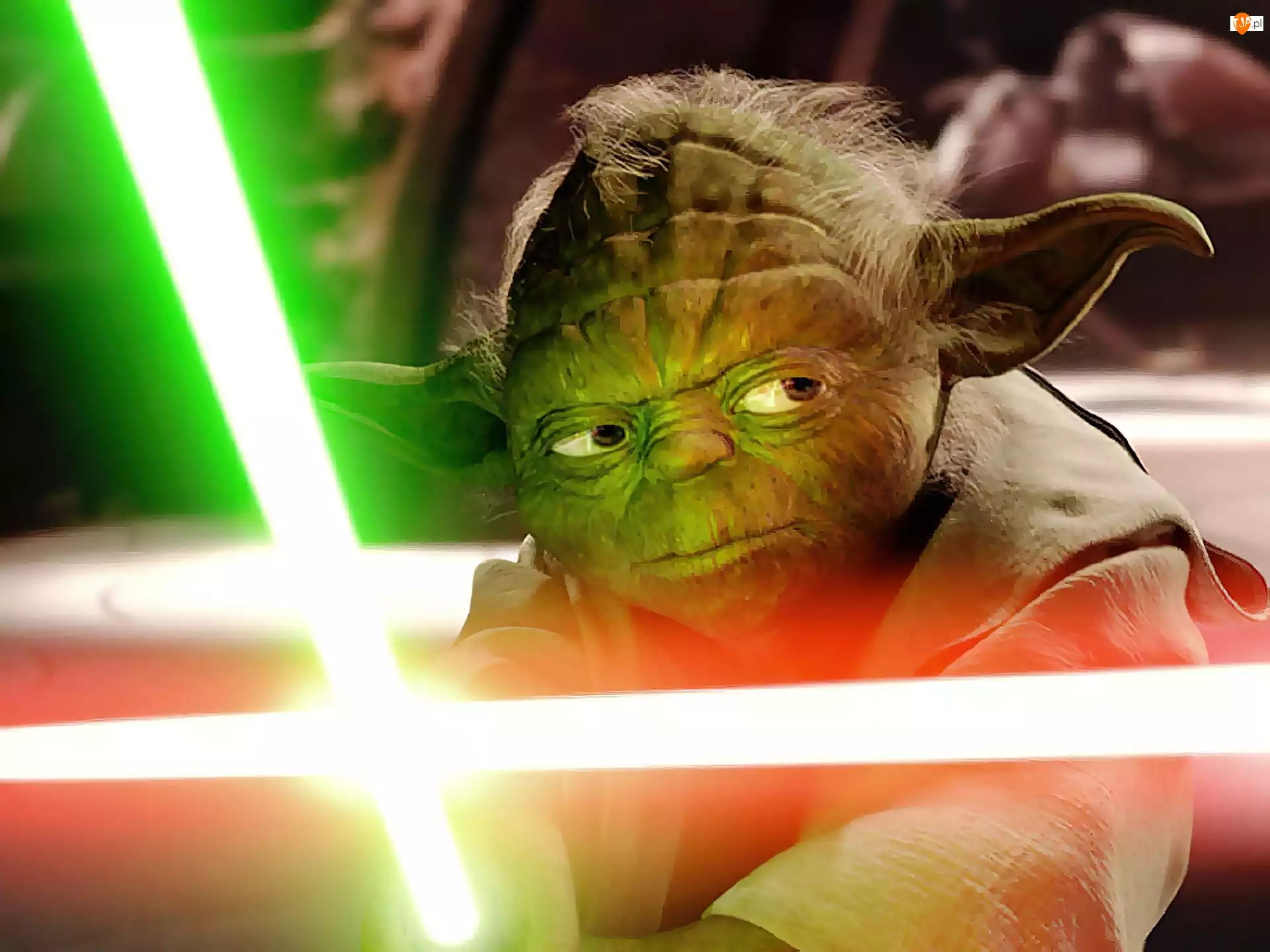 laser, Yoda, Star Wars, twarz