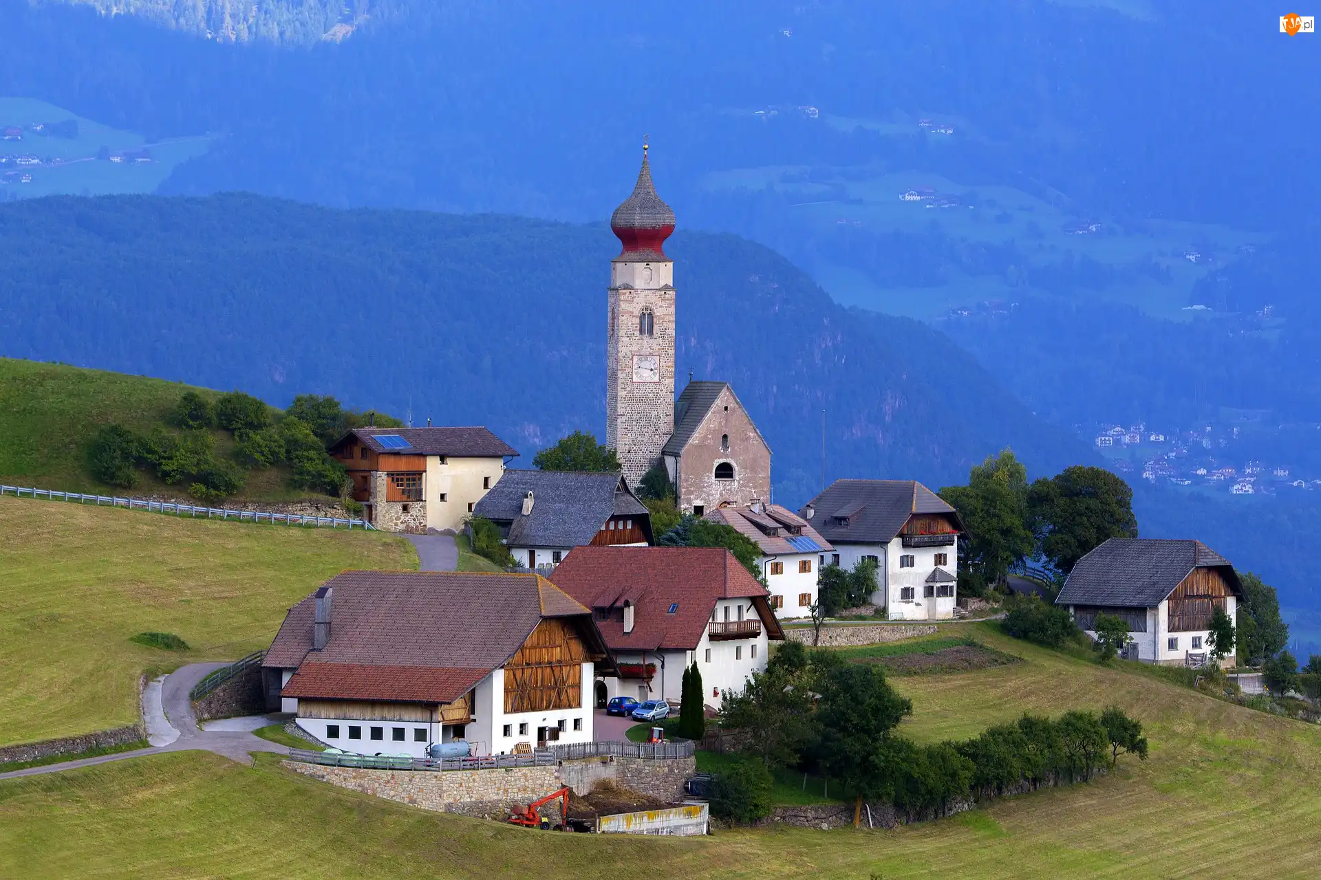 Góry, Kościół, Domy, Wzgórze