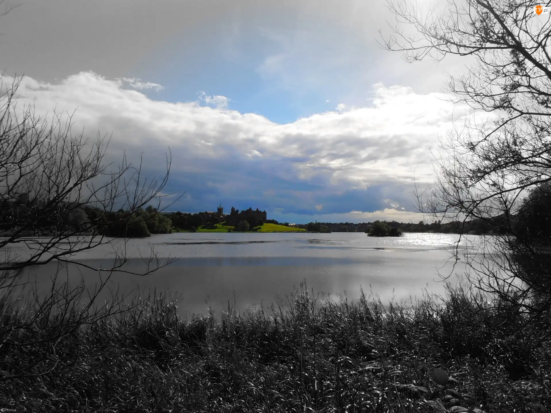 Szkocja, Szarości, Linlithgow, Jezioro, Skala
