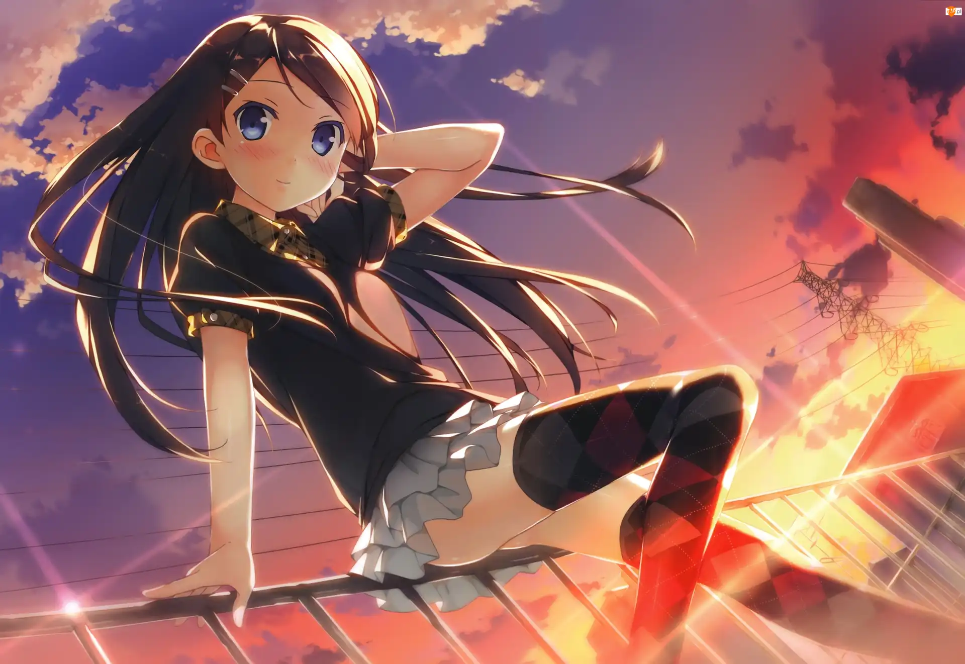 Dziewczyna, Słońca, Anime, Manga, Zachód