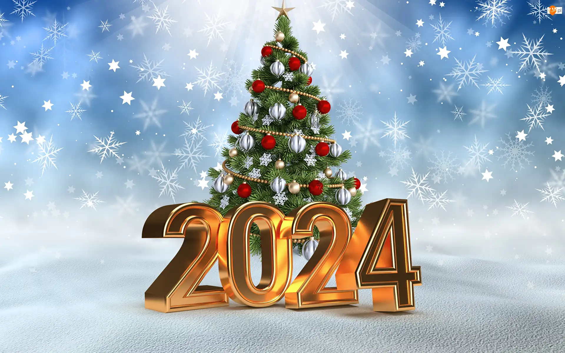 Gwiazdki, Nowy Rok, Data 2024, Choinka