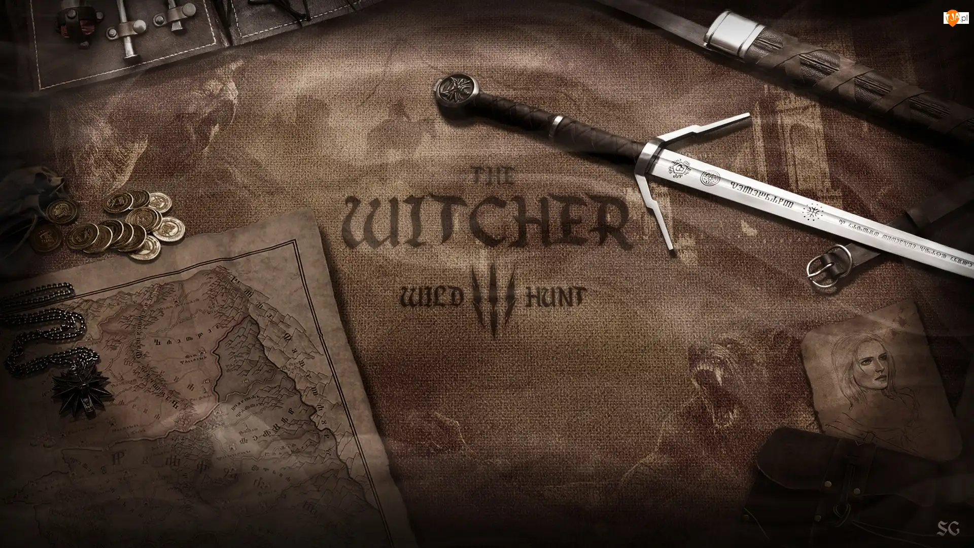 Mapa, Grafika, The Witcher 3 Wild Hunt, Wiedźmin 3 Dziki Gon, Sztylet