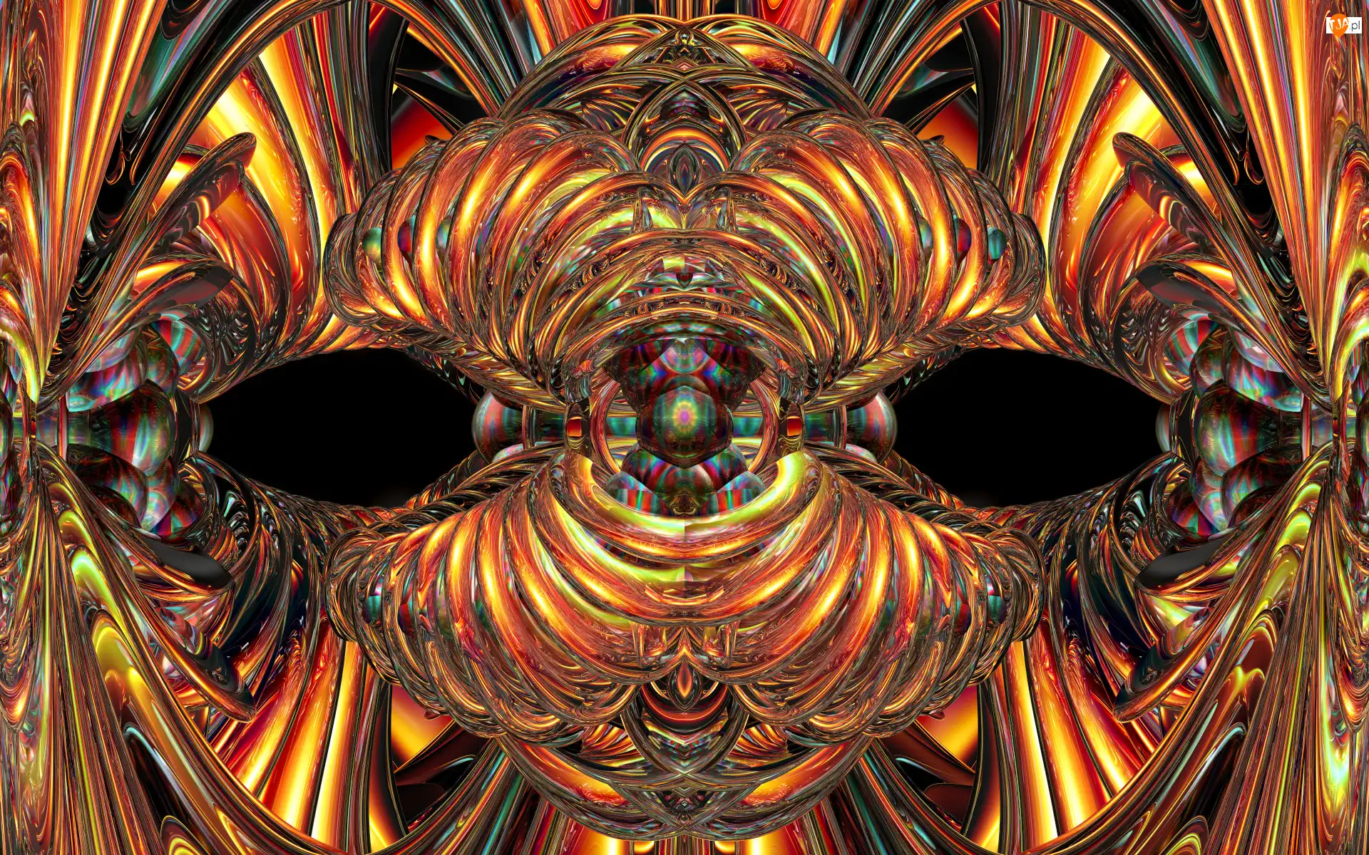 Abstrakcja, Złota, Grafika 3D