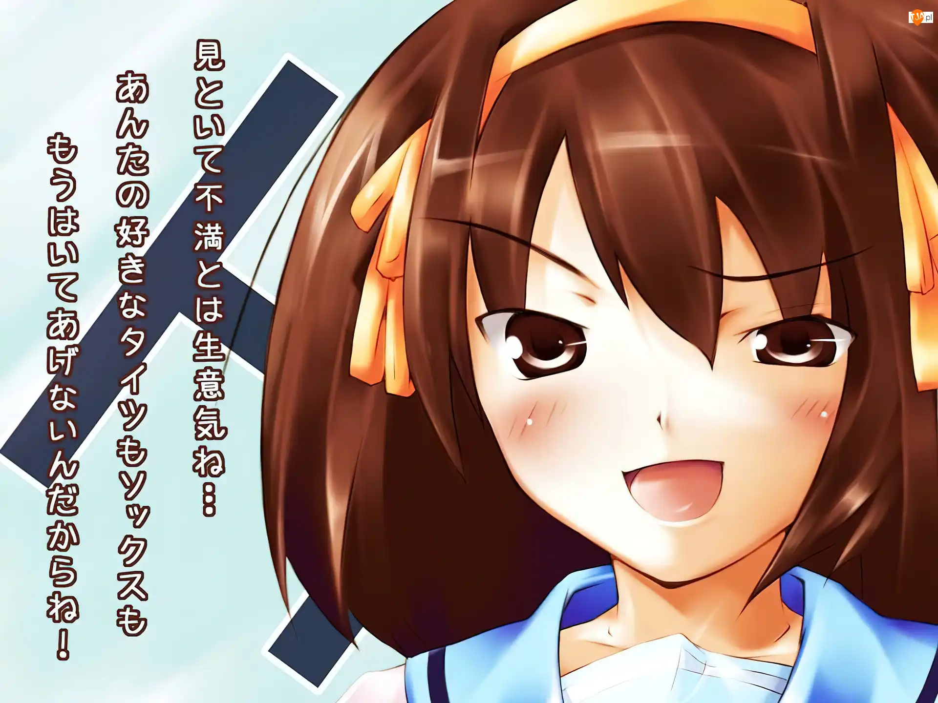 rumieńce, Suzumiya Haruhi No Yuuutsu, brązowe włosy