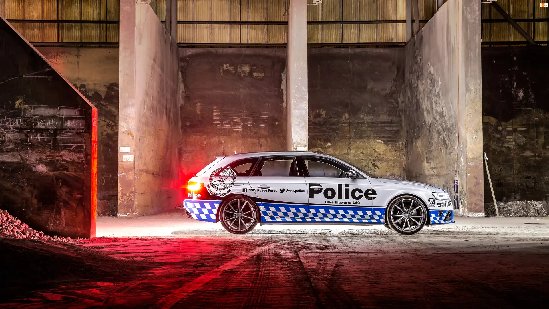 Audi RS4 Avant, 2015, Policyjny, Samochód, Bok