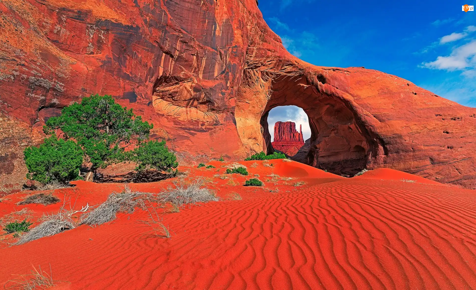 Arizona, Stany Zjednoczone, Dolina Pomników, Czerwone, Park Narodowy Monument Valley, Utah, Skały, Monument Valley