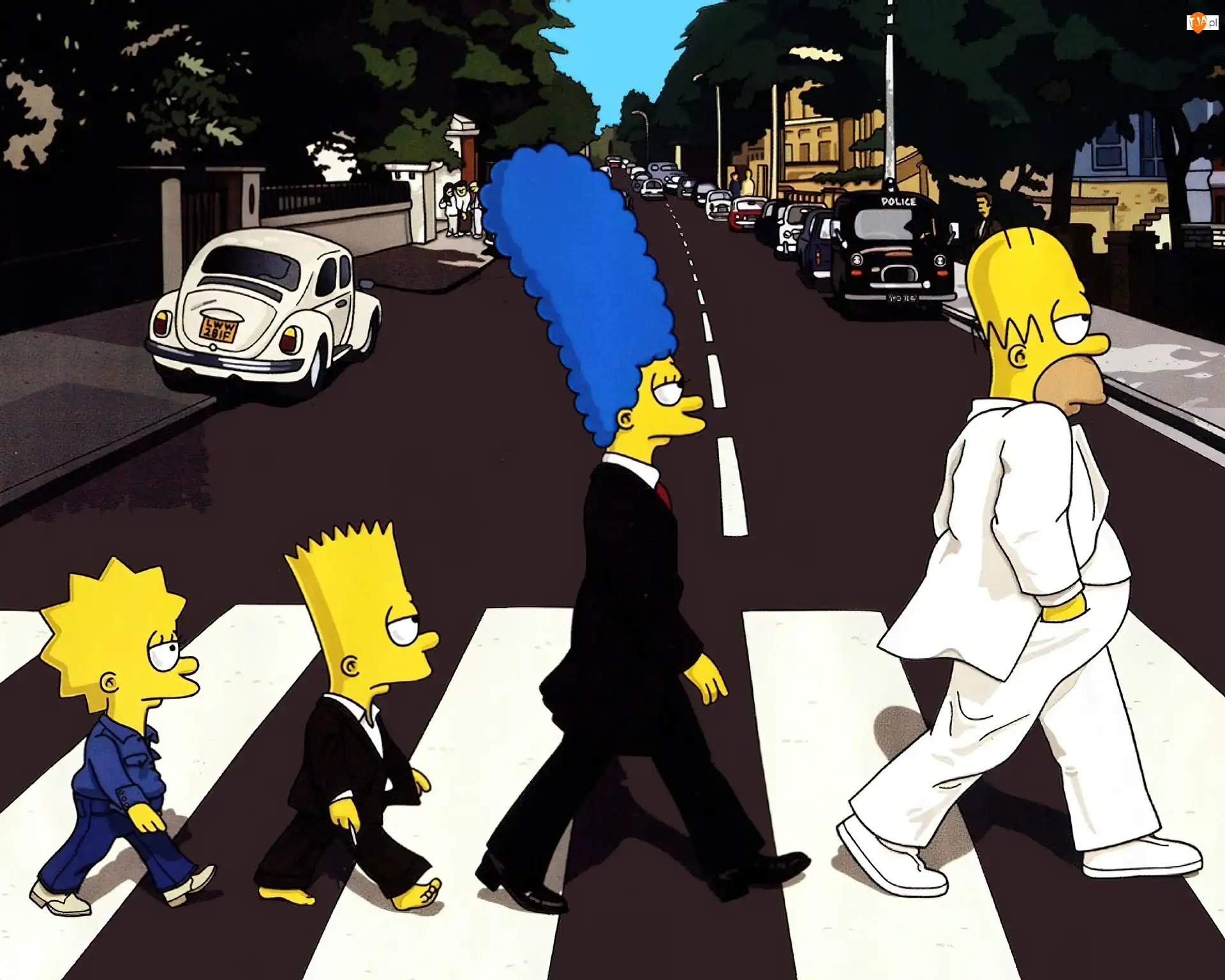 Simpsonowie, The Simpsons, Przejście, Ulica, Rodzinka, Pasy