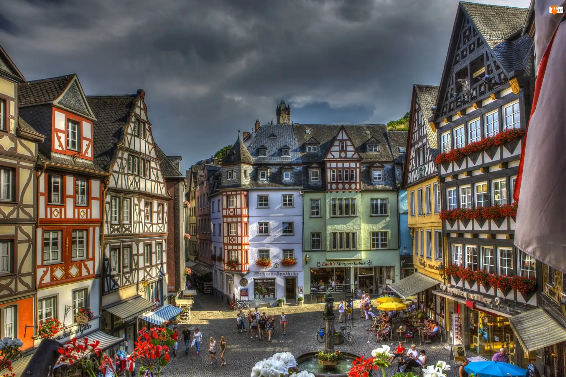 HDR, Kamienice, Miasto Cochem, Niemcy