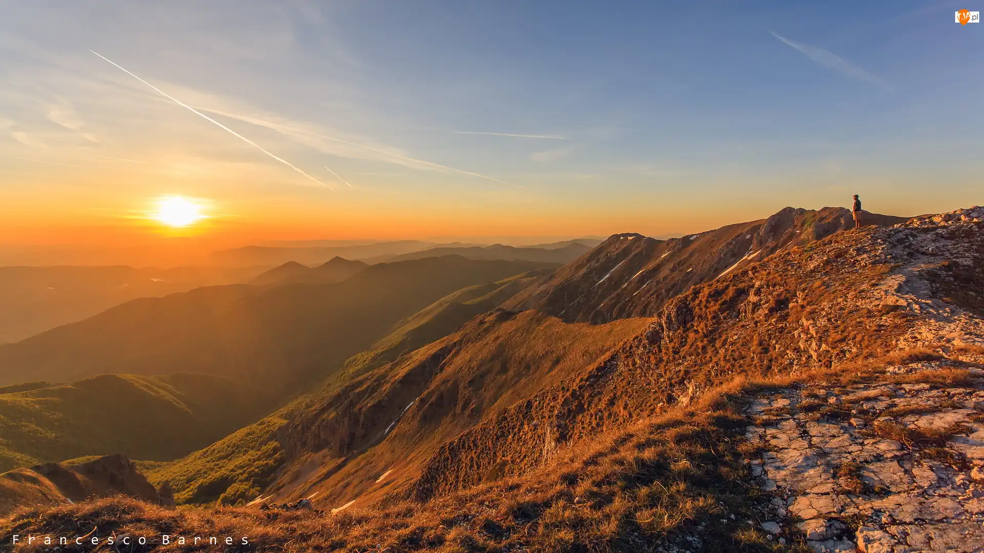 Włochy, Góry Terminillo, Apeniny, Zachód słońca