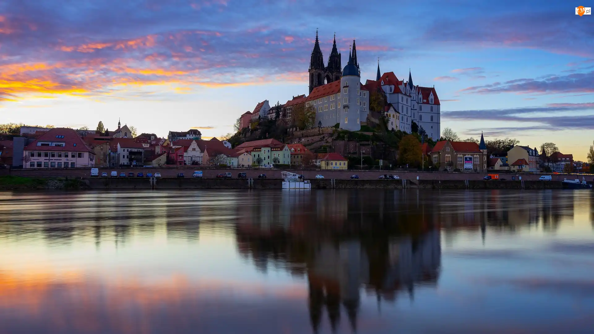Albrechtsburg Meissen, Niemcy, Zamek, Rzeka Łaba, Miśnia