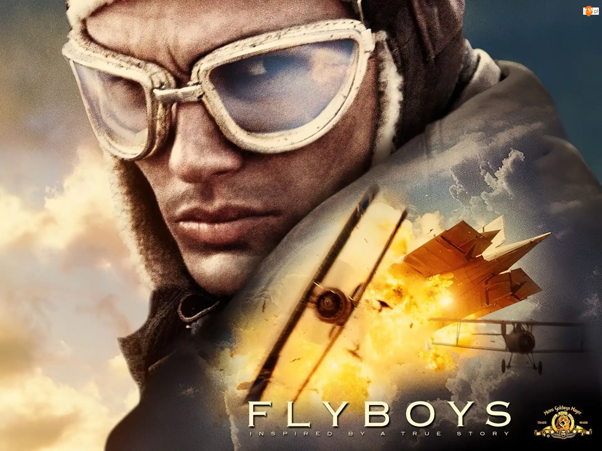 wybuch, Flyboys, twarz, dwupłat