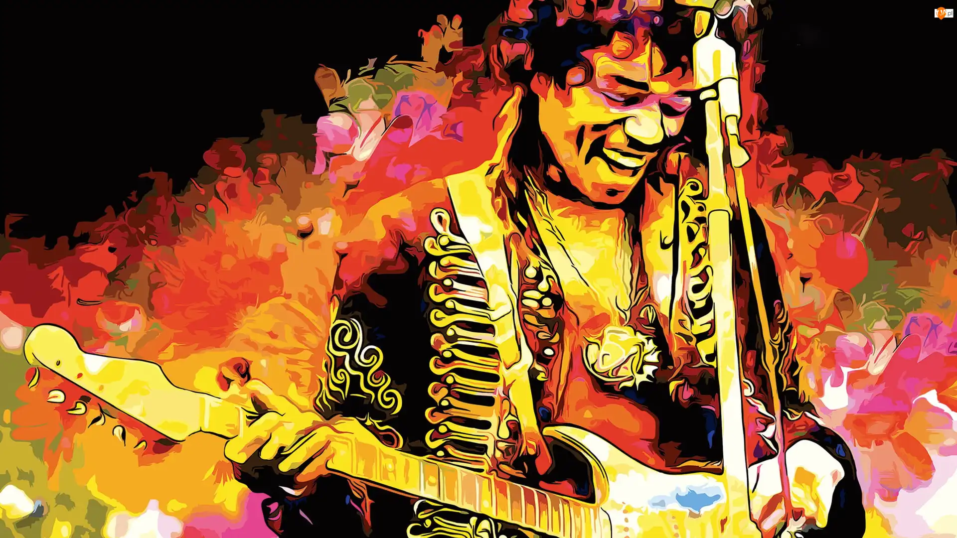 Grafika, Jimi Hendrix, Gitara, Rock