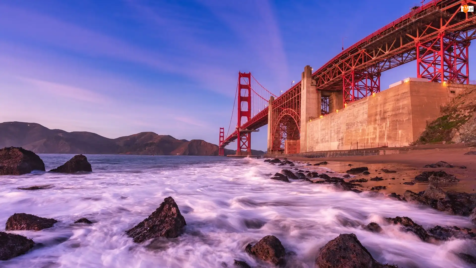 Kamienie, Most Golden Gate, San Francisco, Stany Zjednoczone, Cieśnina Golden Gate, Kalifornia