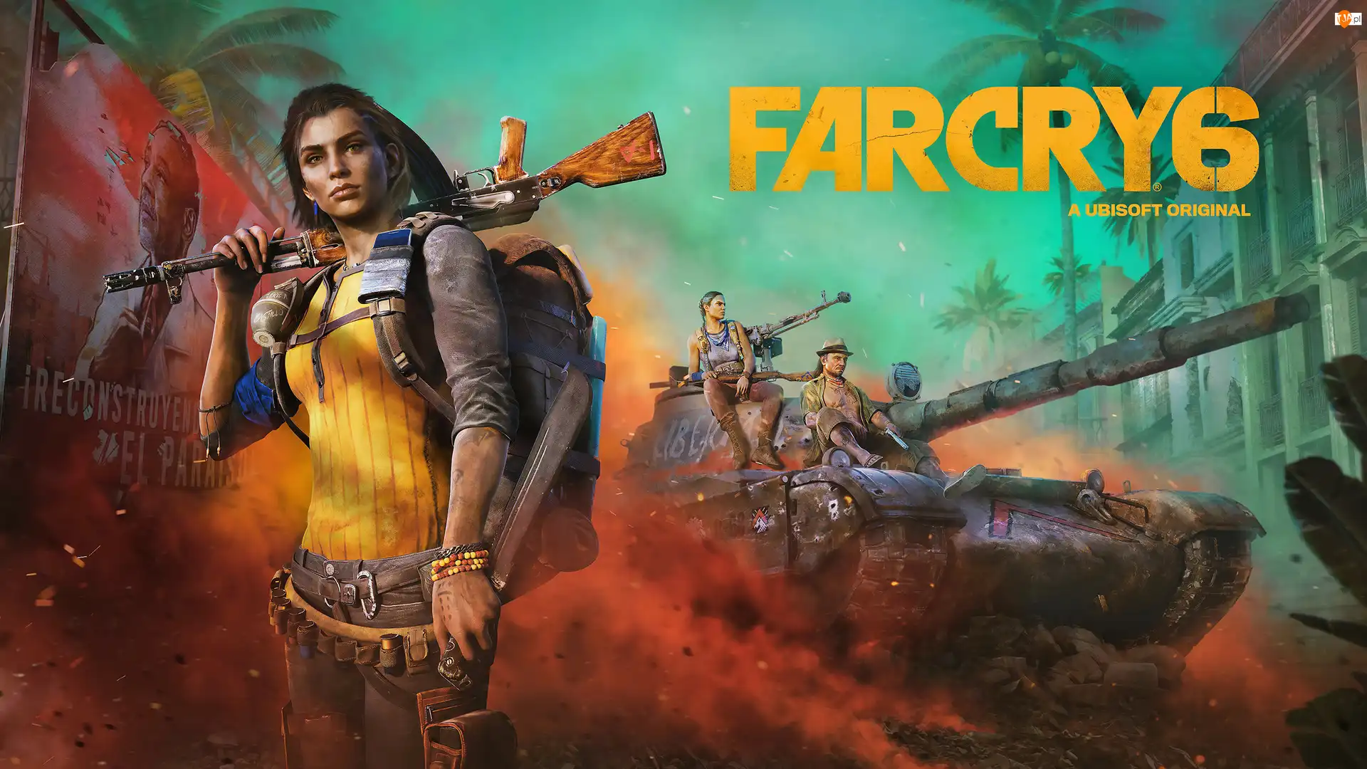 Far Cry 6, Gra, Mężczyzna, Czołg, Kobiety, Broń
