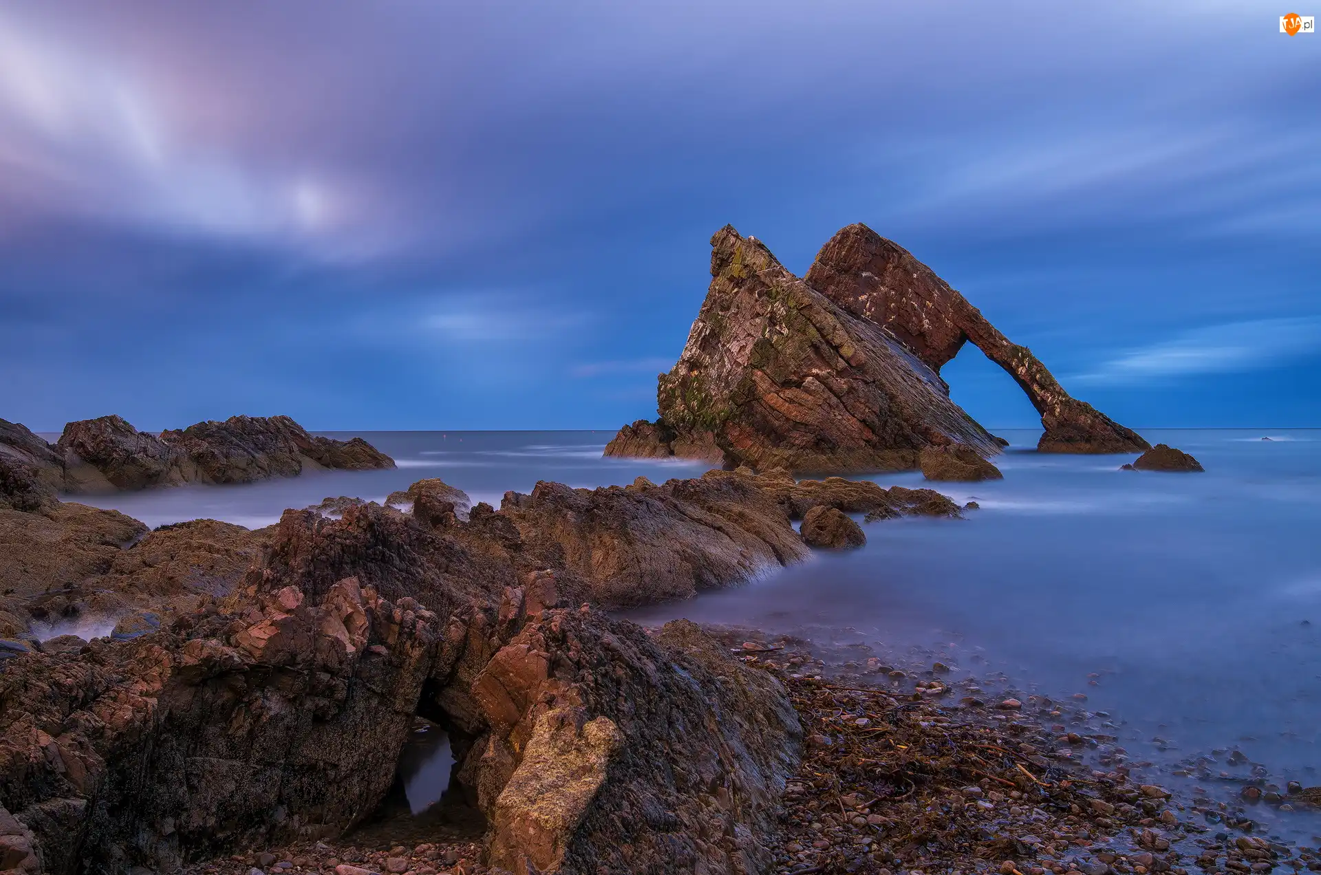 Bow Fiddle Rock, Formacja, Morze, Portknockie, Skalna, Punkt widokowy, Szkocja, Skały