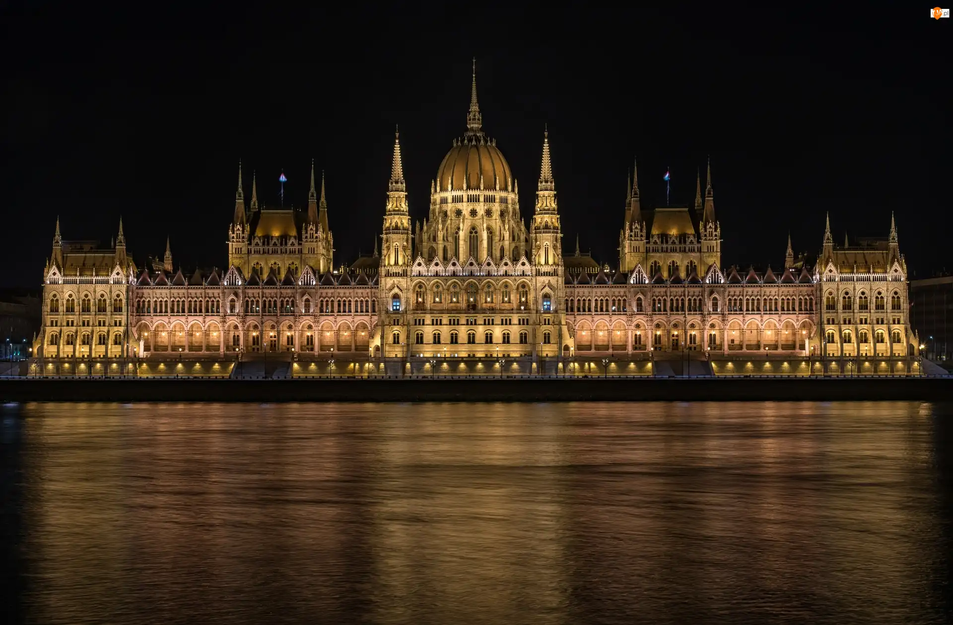 Noc, Węgry, Budapeszt, Parlament