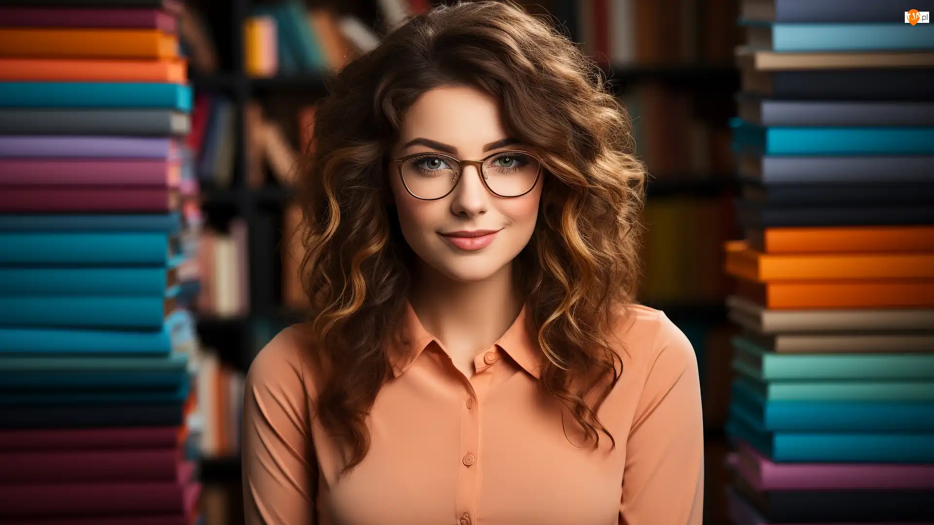 Książki, Kobieta, Okulary