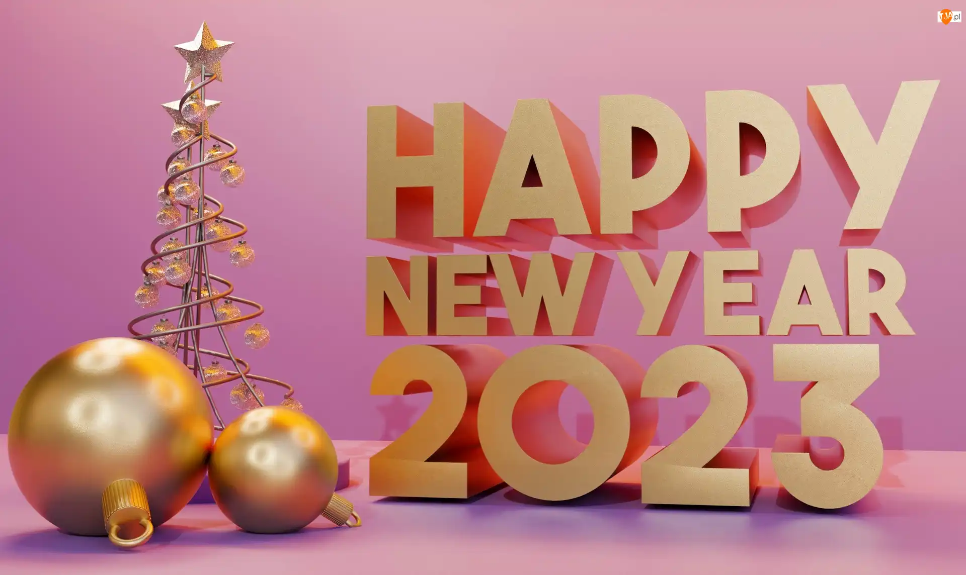Choinka, Życzenia, 2023, Nowy Rok, Bombki