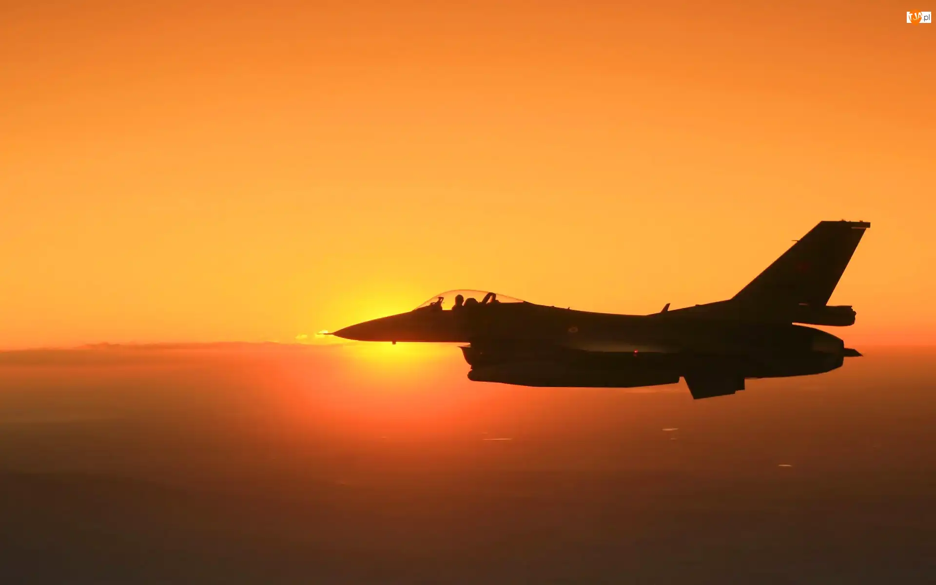 Słońca, F16 Fighting Falcon, Zachód