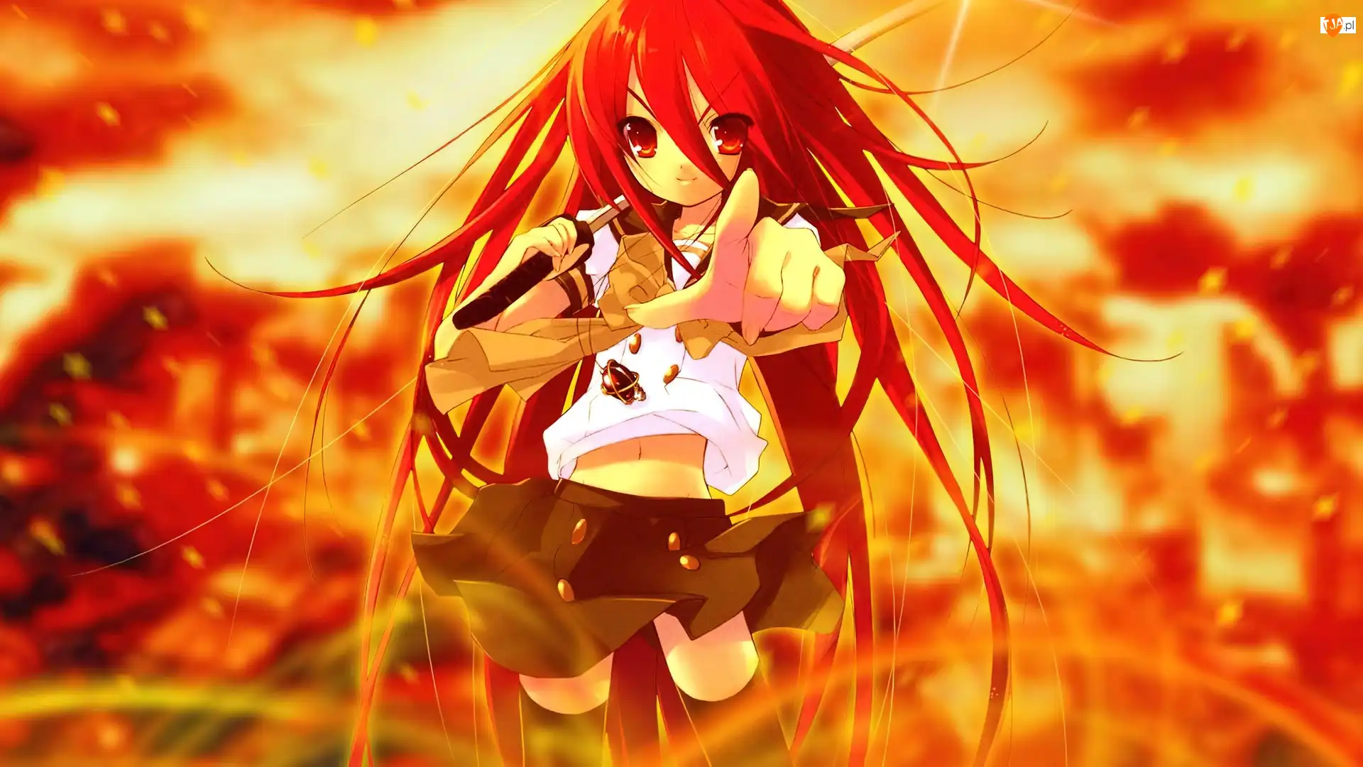 Włosy, Shakugan No Shana, Ogień, Czerwone