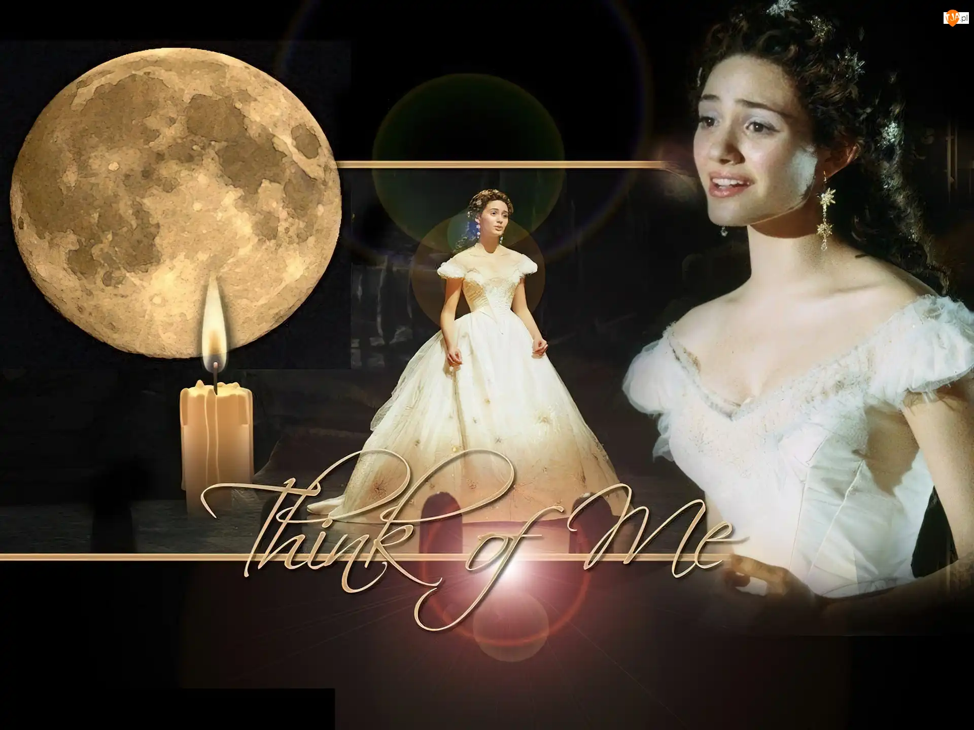 biała, księżyc, Emmy Rossum, Phantom Of The Opera, suknia
