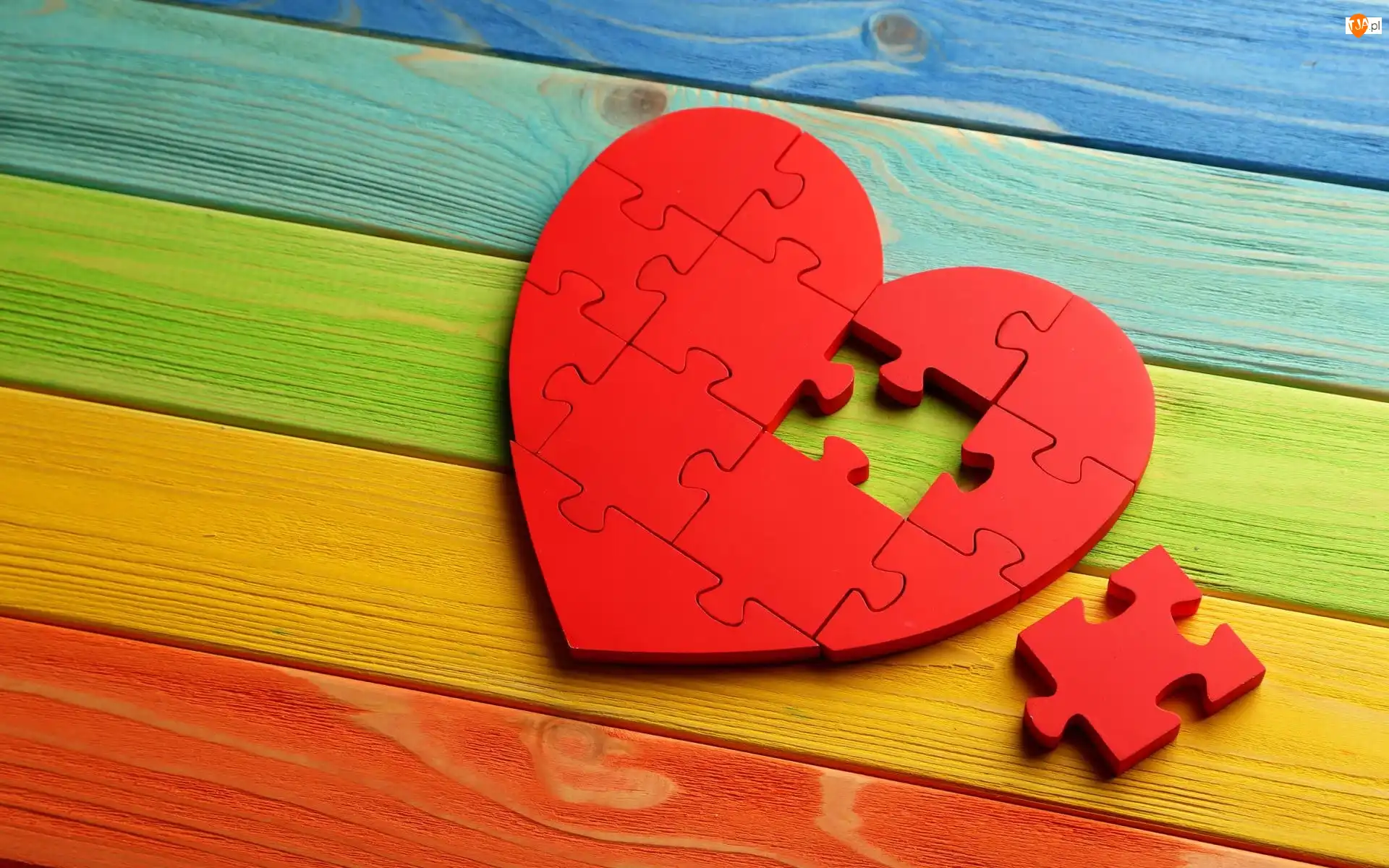 Deski, Serduszko, Miłość, Puzzle