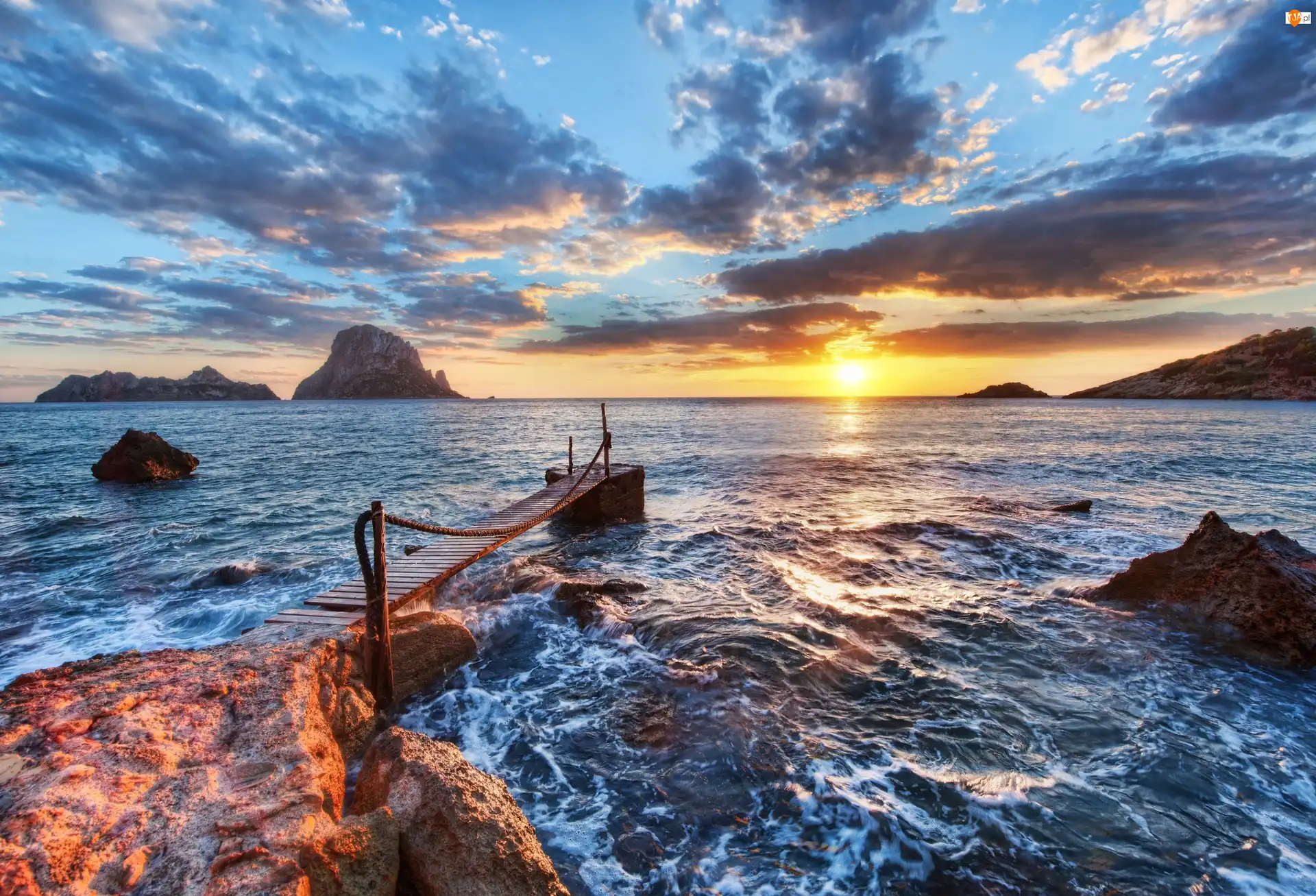 Morze, Hiszpania, Kładka, Wybrzeże, Ibiza