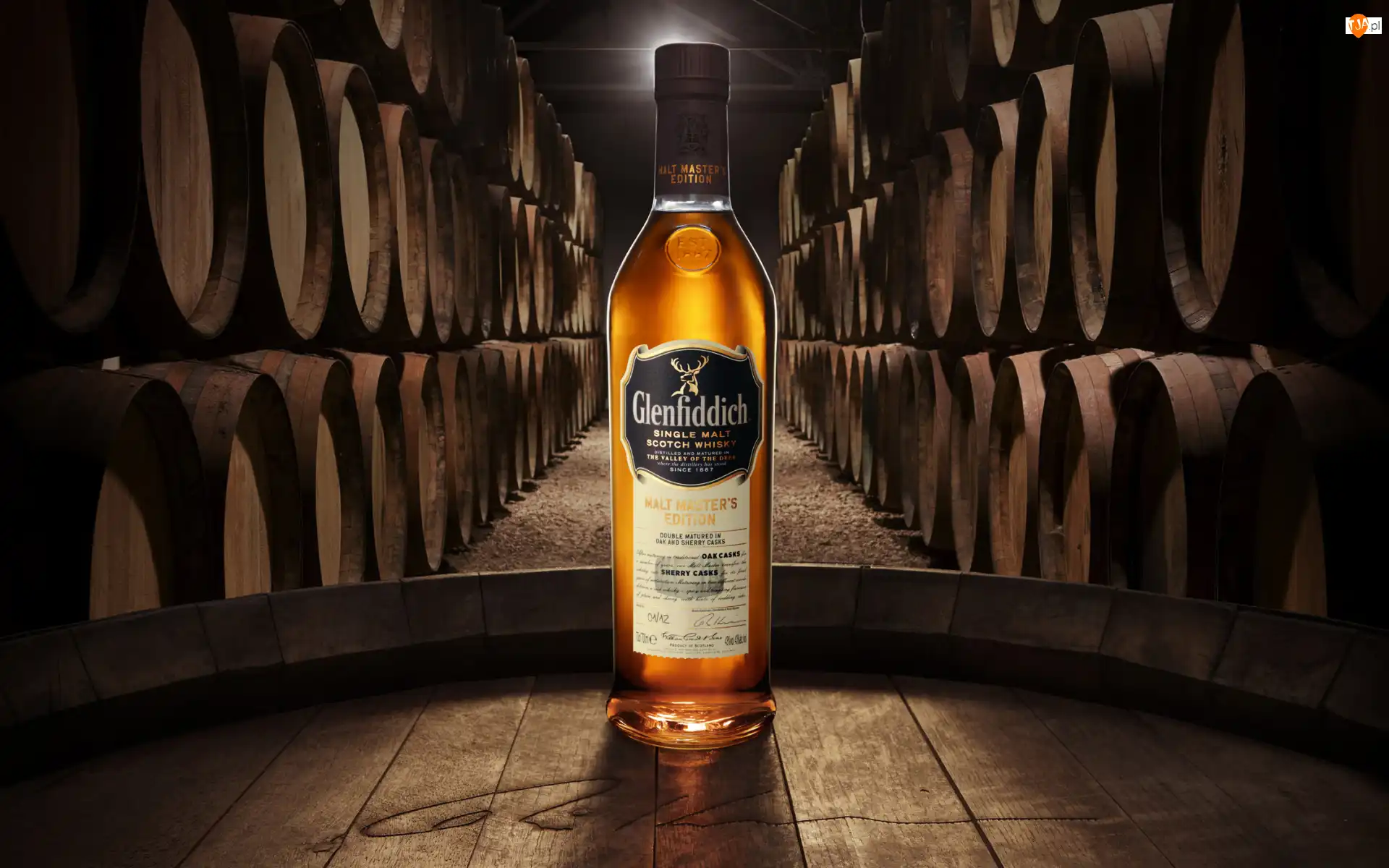 Beczki, Butelka, Whisky, Glenfiddich