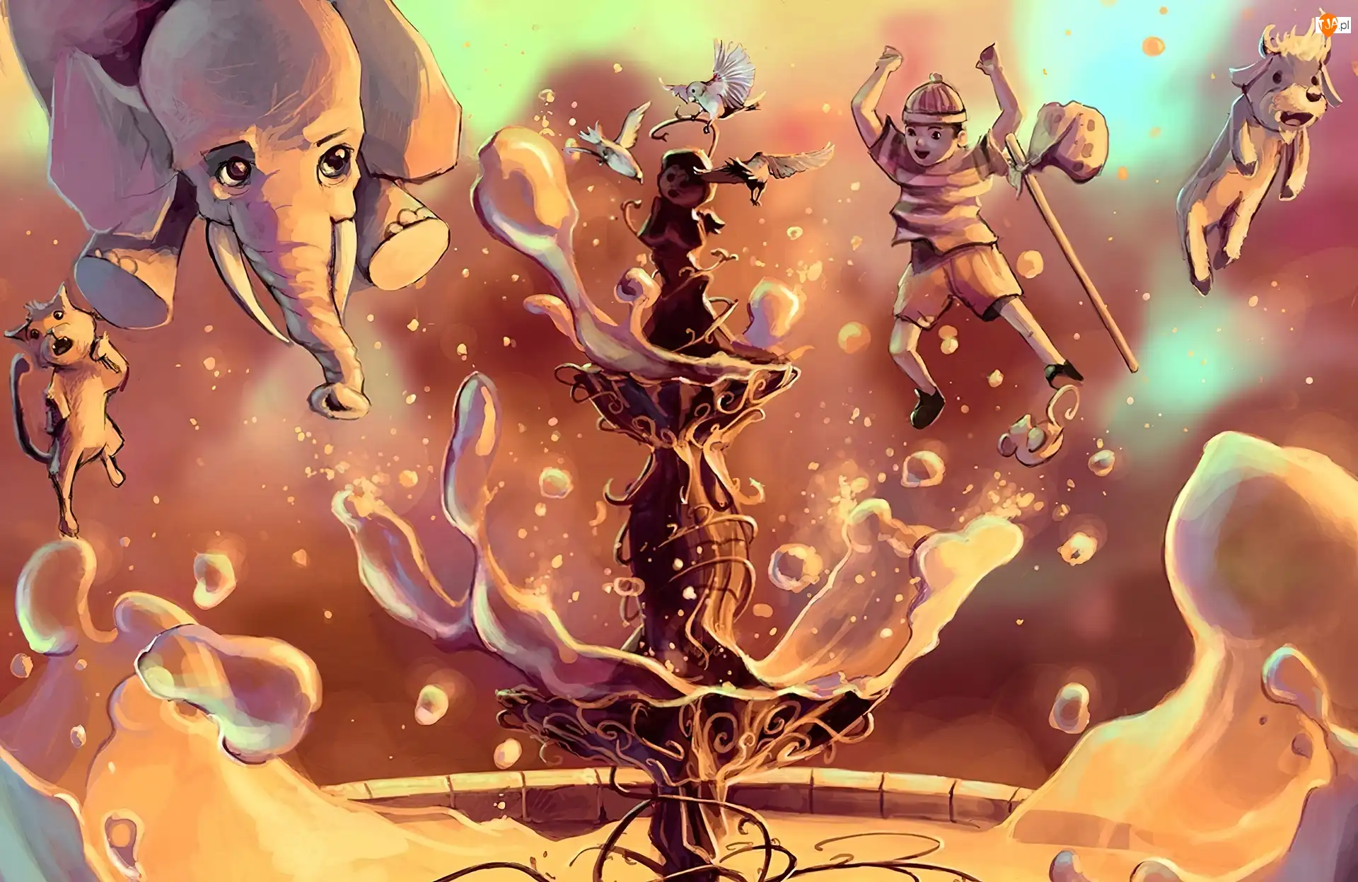 Chłopiec, Cyril Rolando, Fotanna, Zwierzęta
