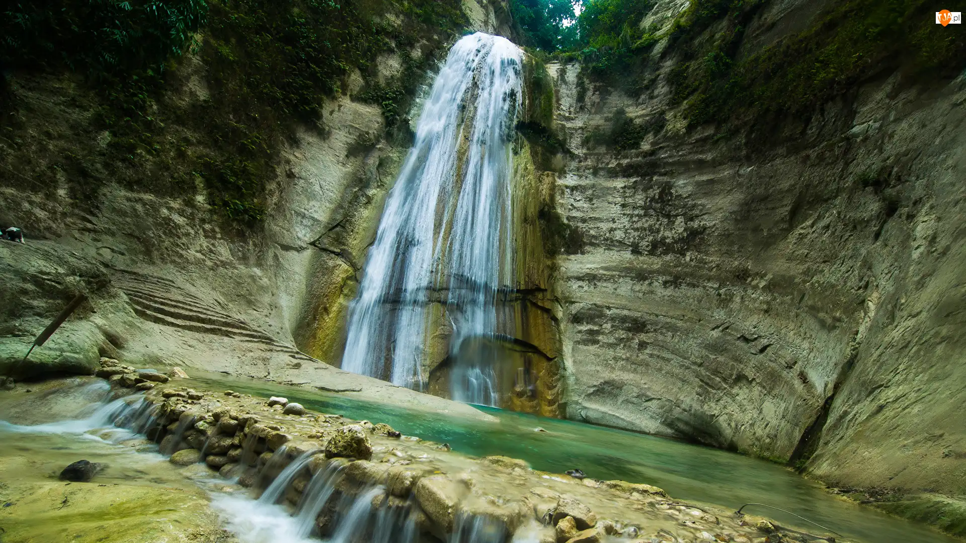 Skała, Wodospad Dao Falls, Wyspa Cebu, Filipiny