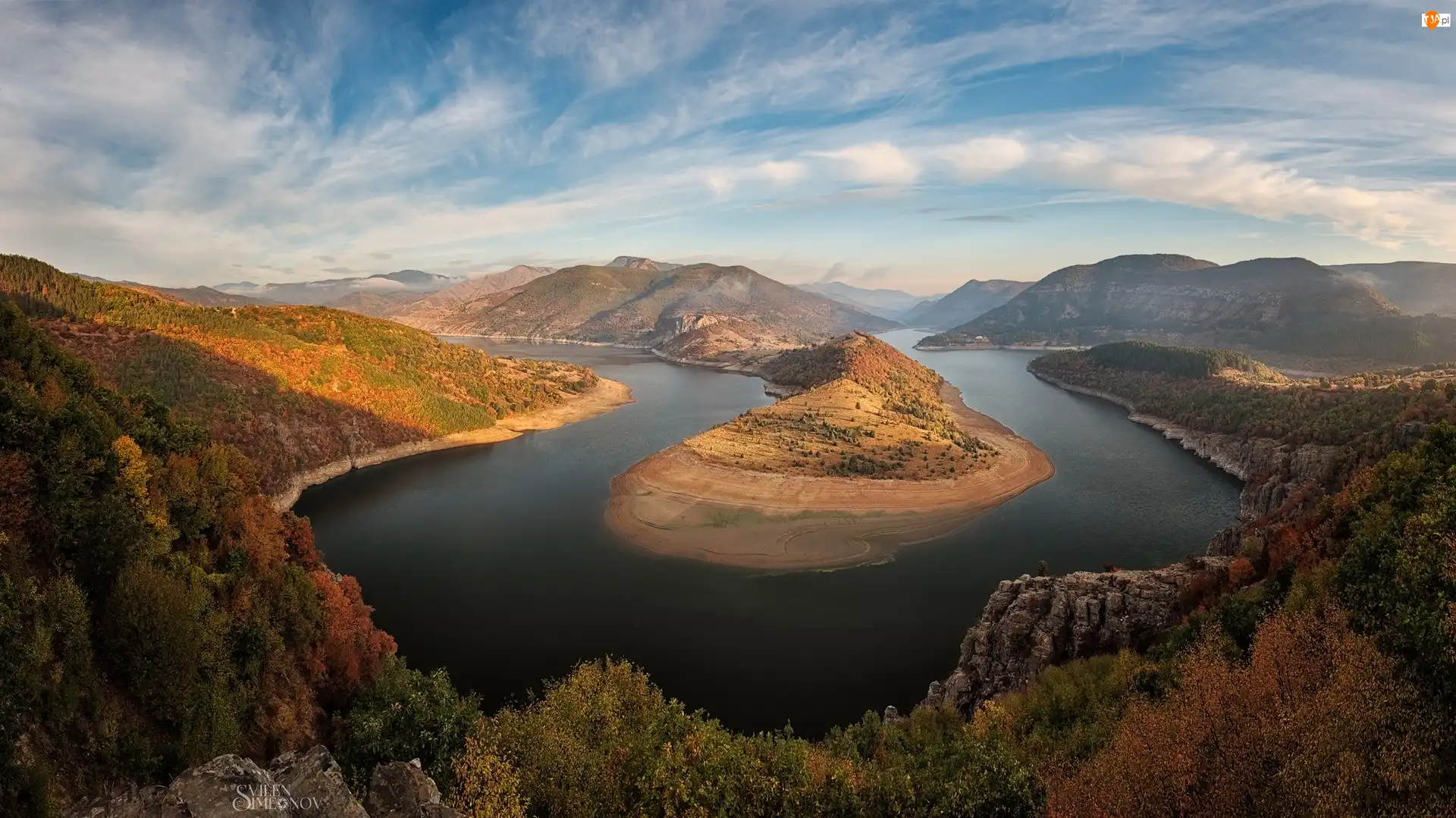 Meander, Góry Rodopy, Rzeka Arda, Bułgaria, Zakola