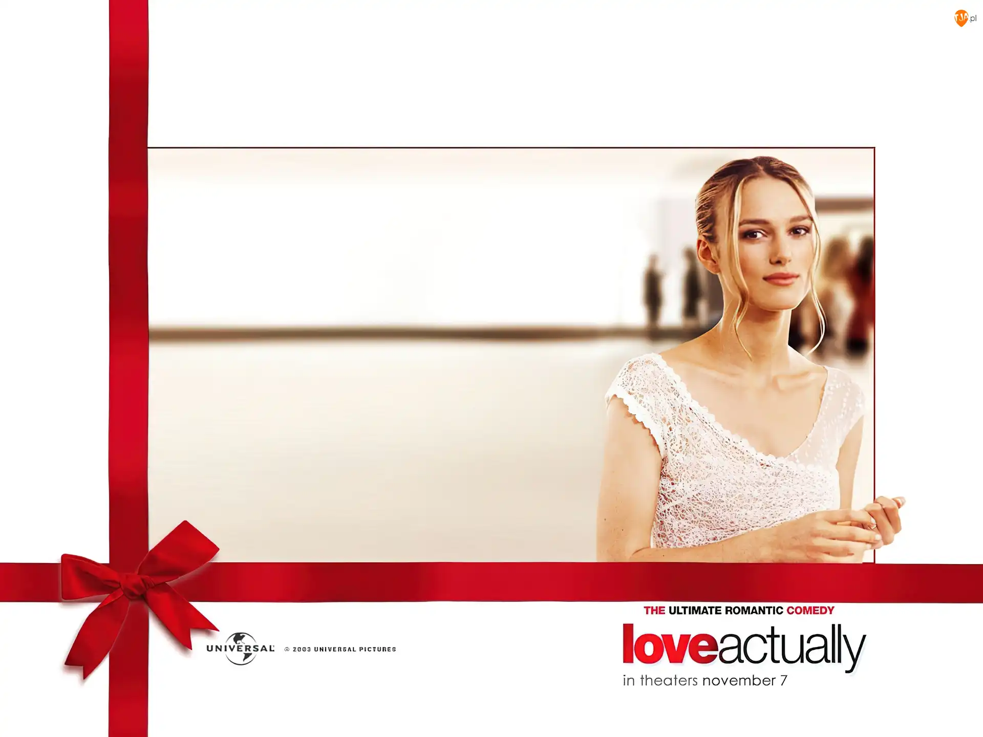 sukienka, Love Actually, Keira Knightley, biała