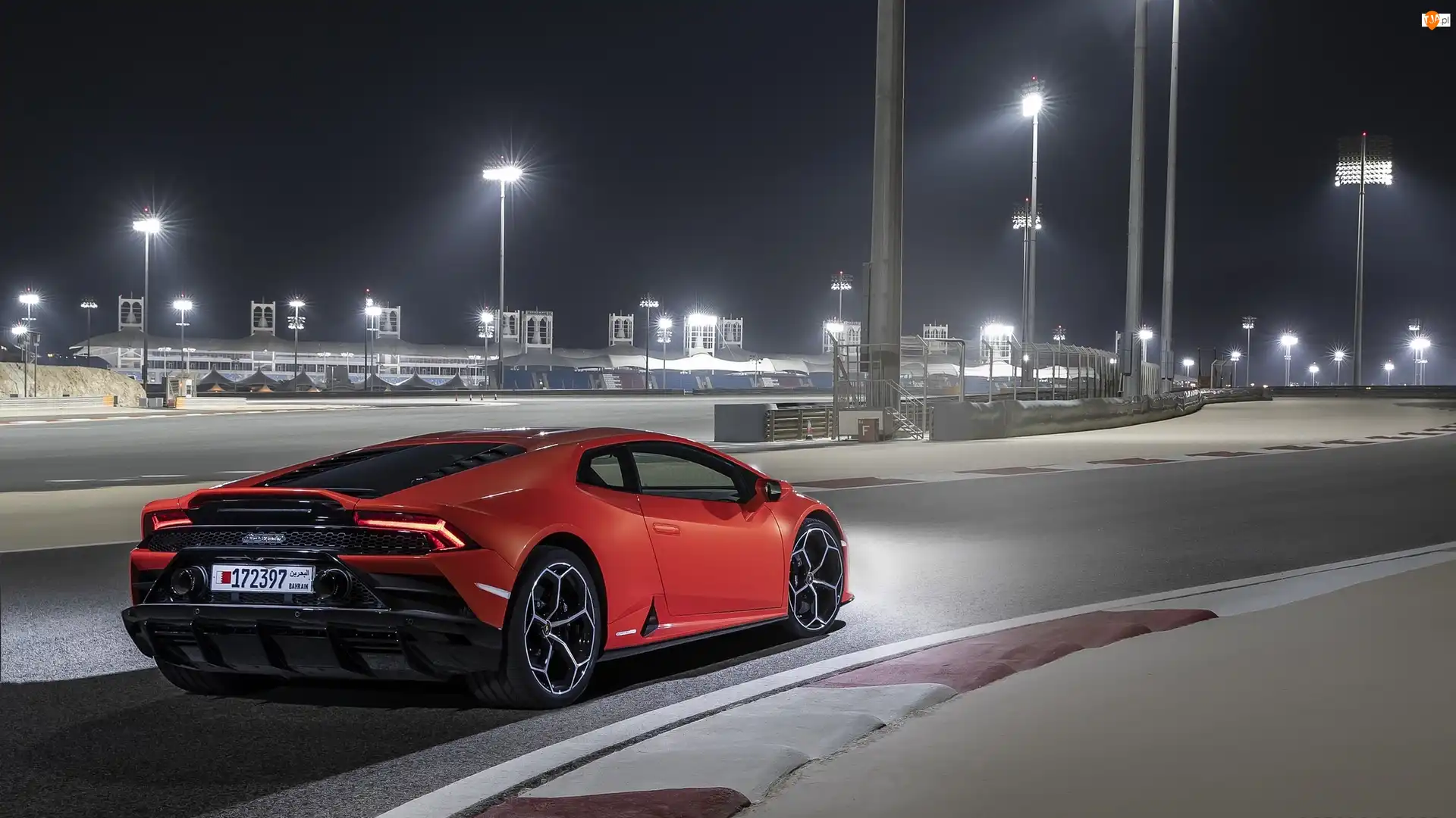 Ulica, Noc, EVO, Lamborghini Huracan, Oświetlenie