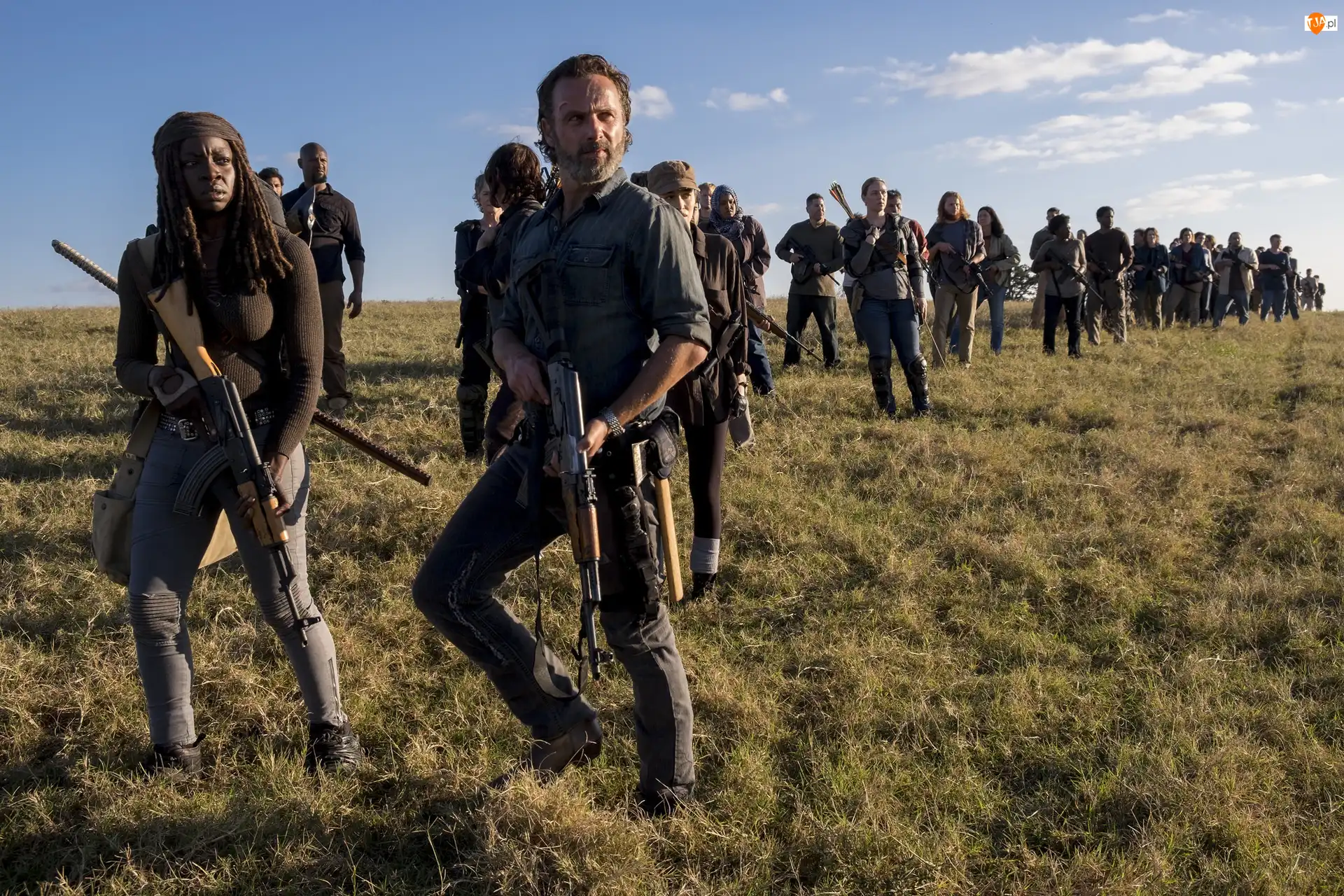 Żywe trupy, Michonne - Danai Gurira, The Walking Dead, Serial, Rick Grimes - Andrew Lincoln