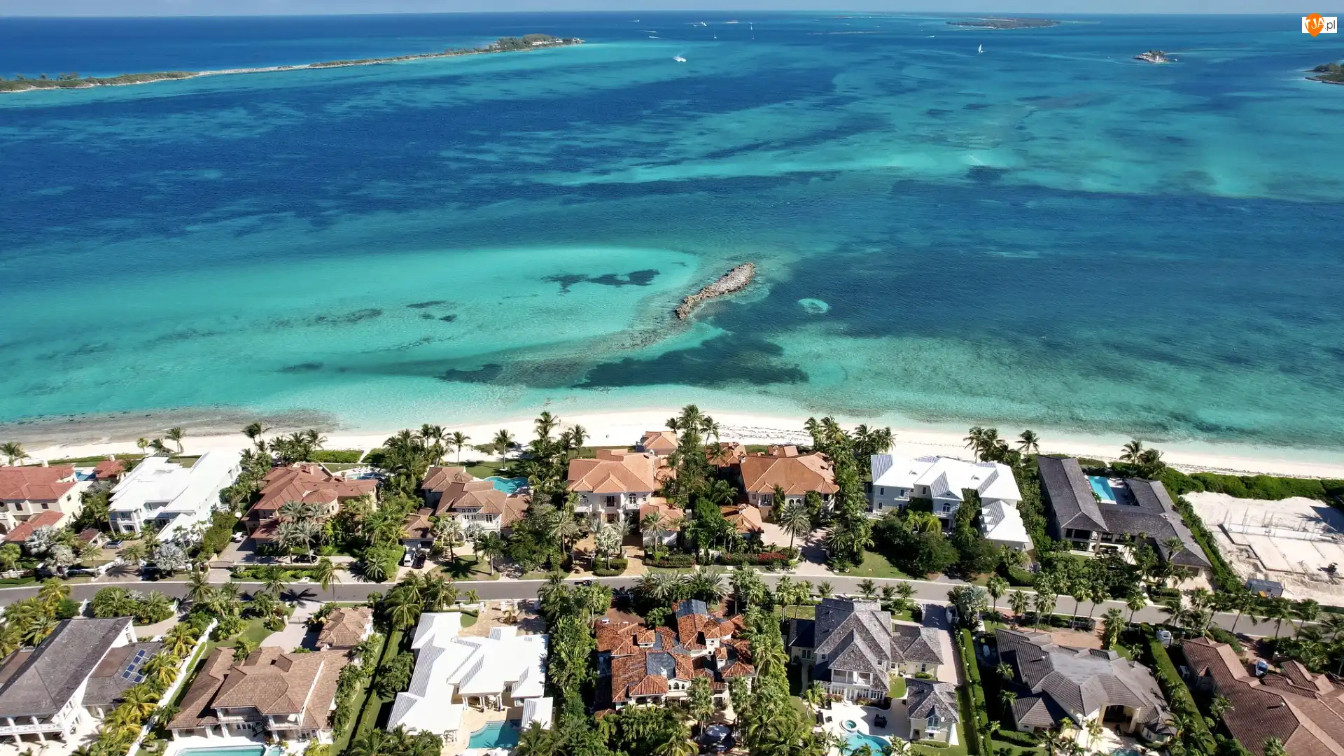 Creek Village, Morze, Bahamy, Domy, Wyspa New Providence, Nassau, Ocean Atlantycki
