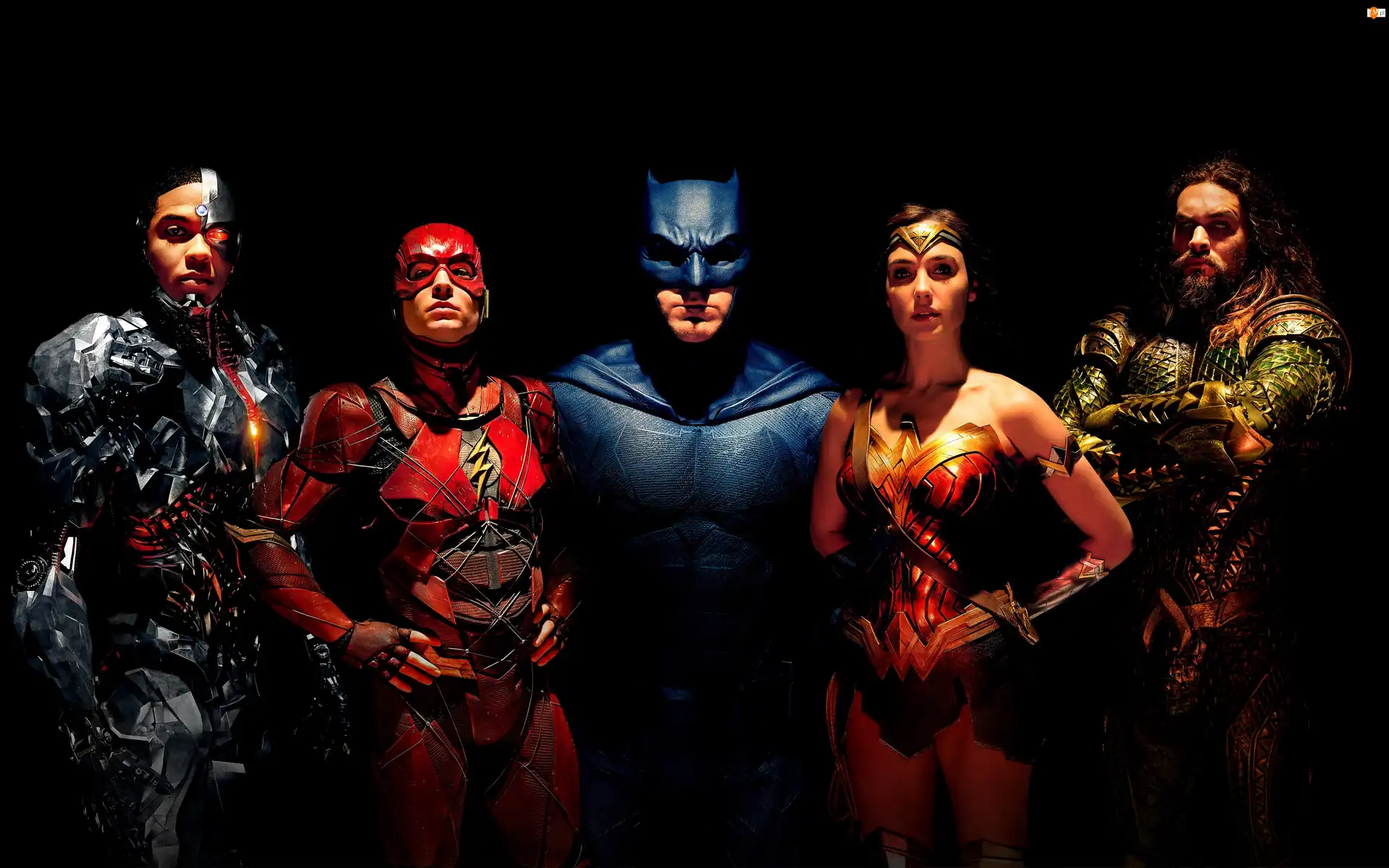 Obsada, Ray Fisher - Cyborg, Gal Gadot - Wonder Woman, Liga Sprawiedliwości - Justice League, Ezra Miller - Flash, Jason Momoa - Aquaman, Ben Affleck - Batman