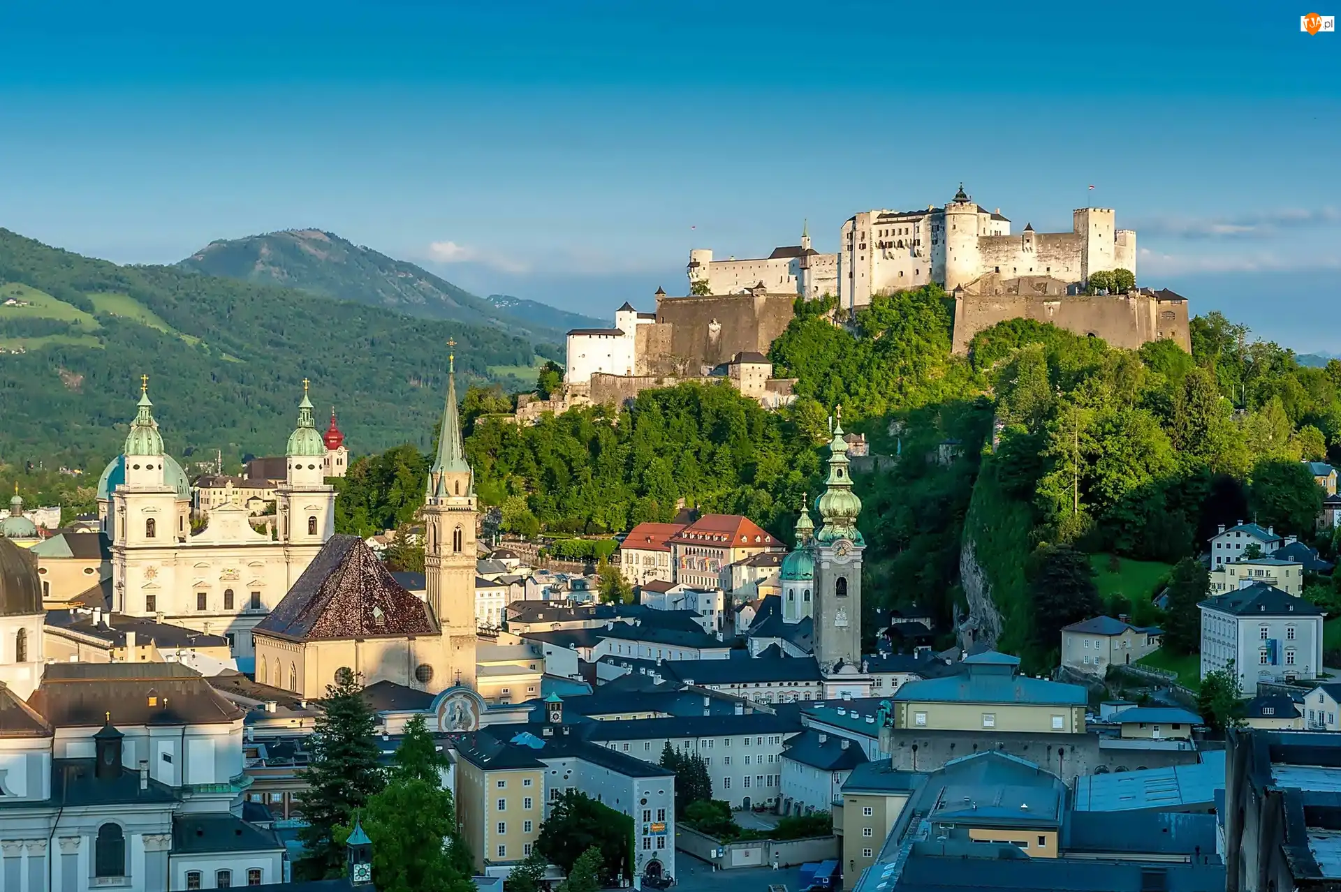 Zamek, Twierdza Hohensalzburg, Salzburg, Miasto, Hohensalzburg Castle, Austria, Budynki, Wzgórze Festungsberg