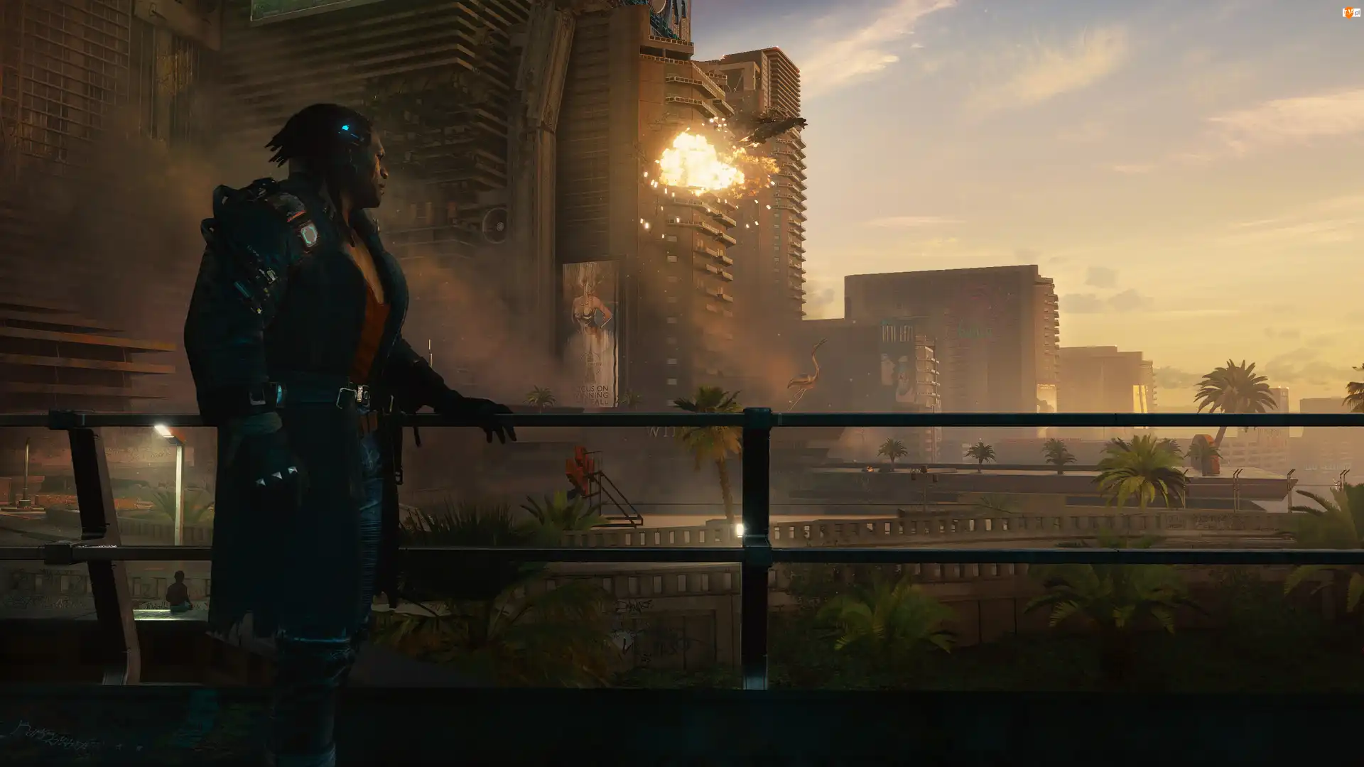 Postać, Wieżowce, Cyberpunk 2077, Gra, Placide