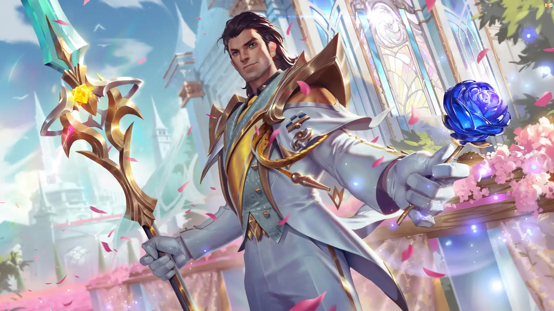 Jarvan IV, Gra, Mężczyzna, Kryształowa, League of Legends, Książę, Róża, Postać