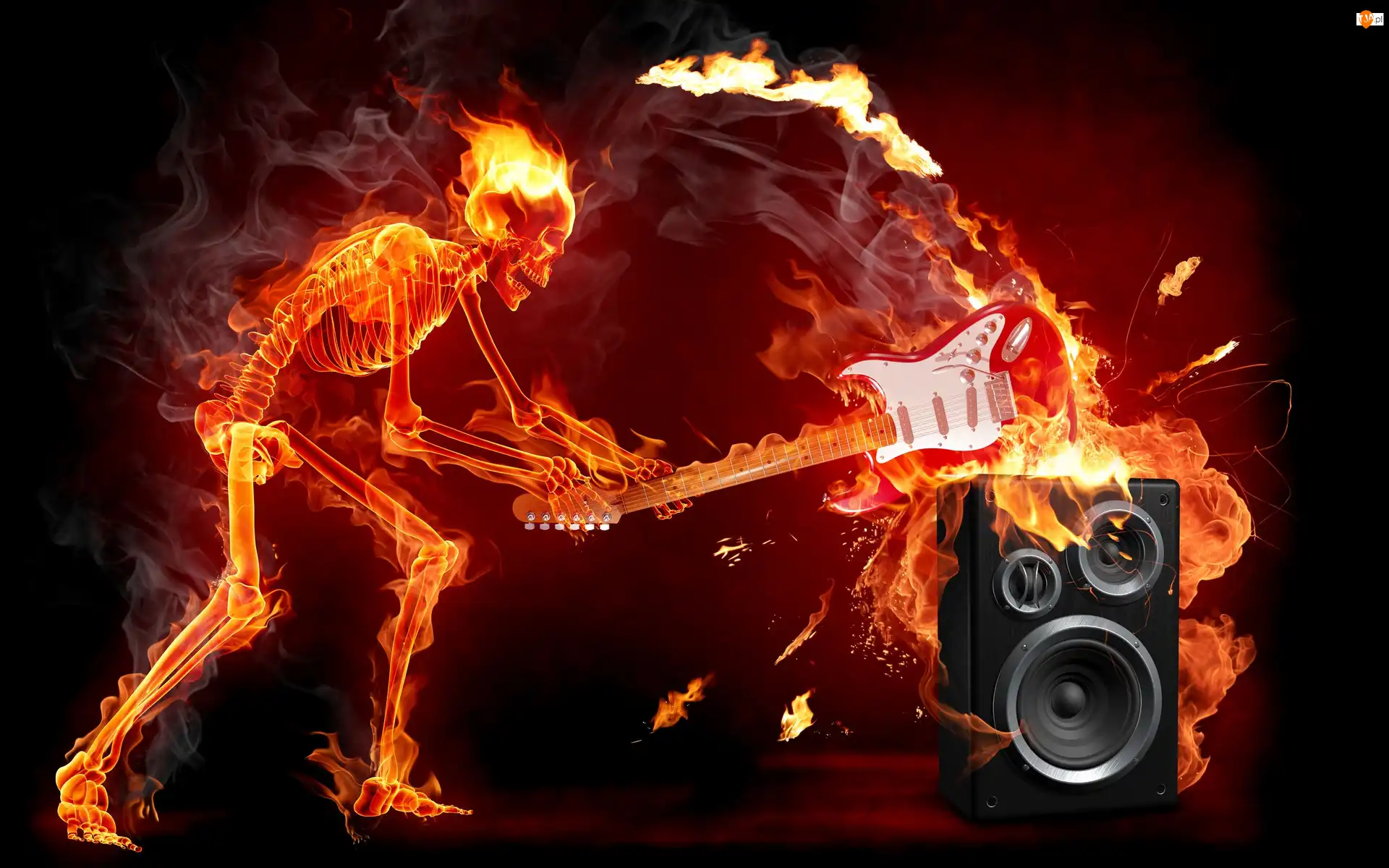 Człowiek, Kolumna, Fractalius, 3D, Gitara