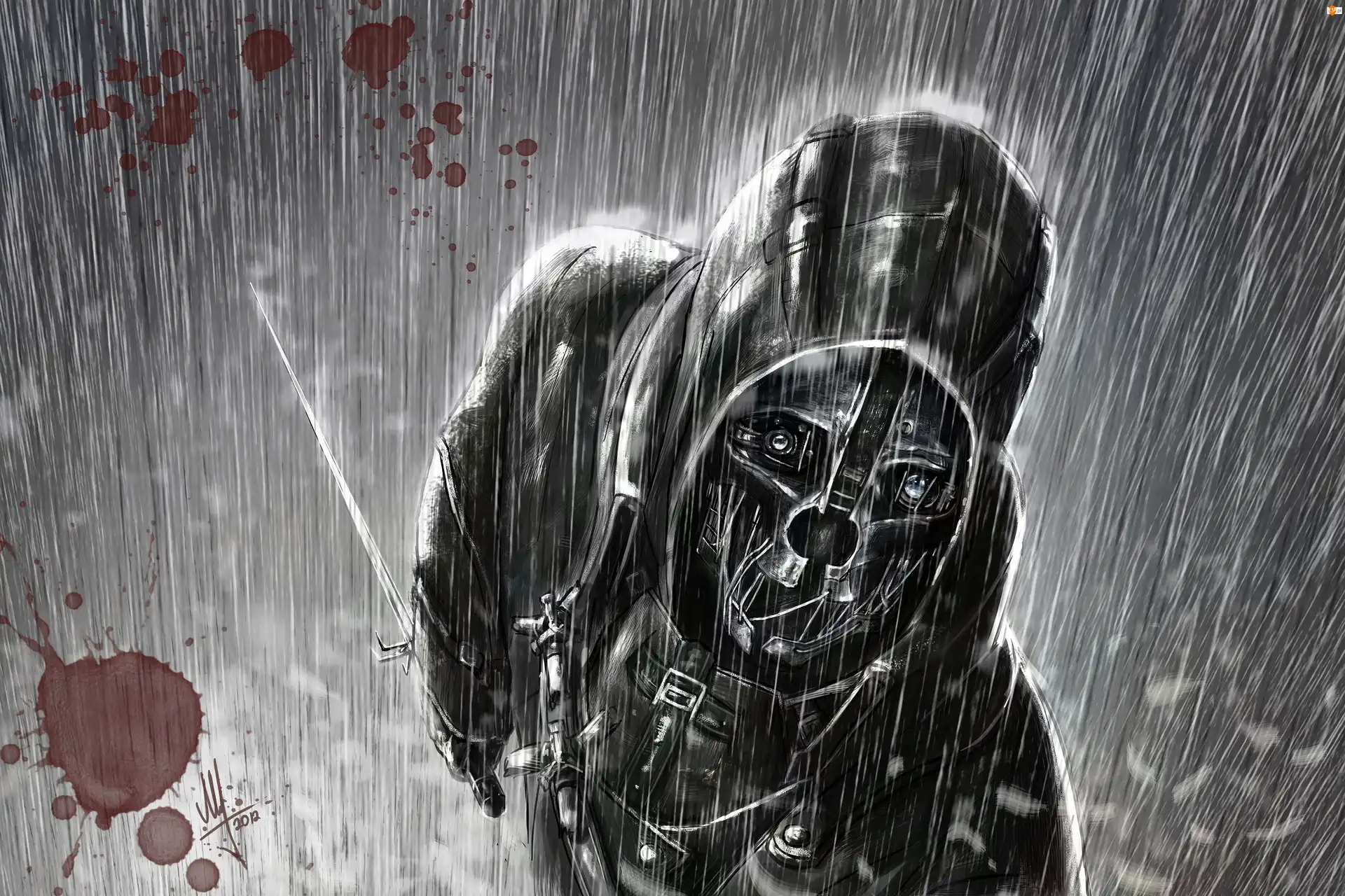Deszcz, Dishonored, Corvo Attano, Maska