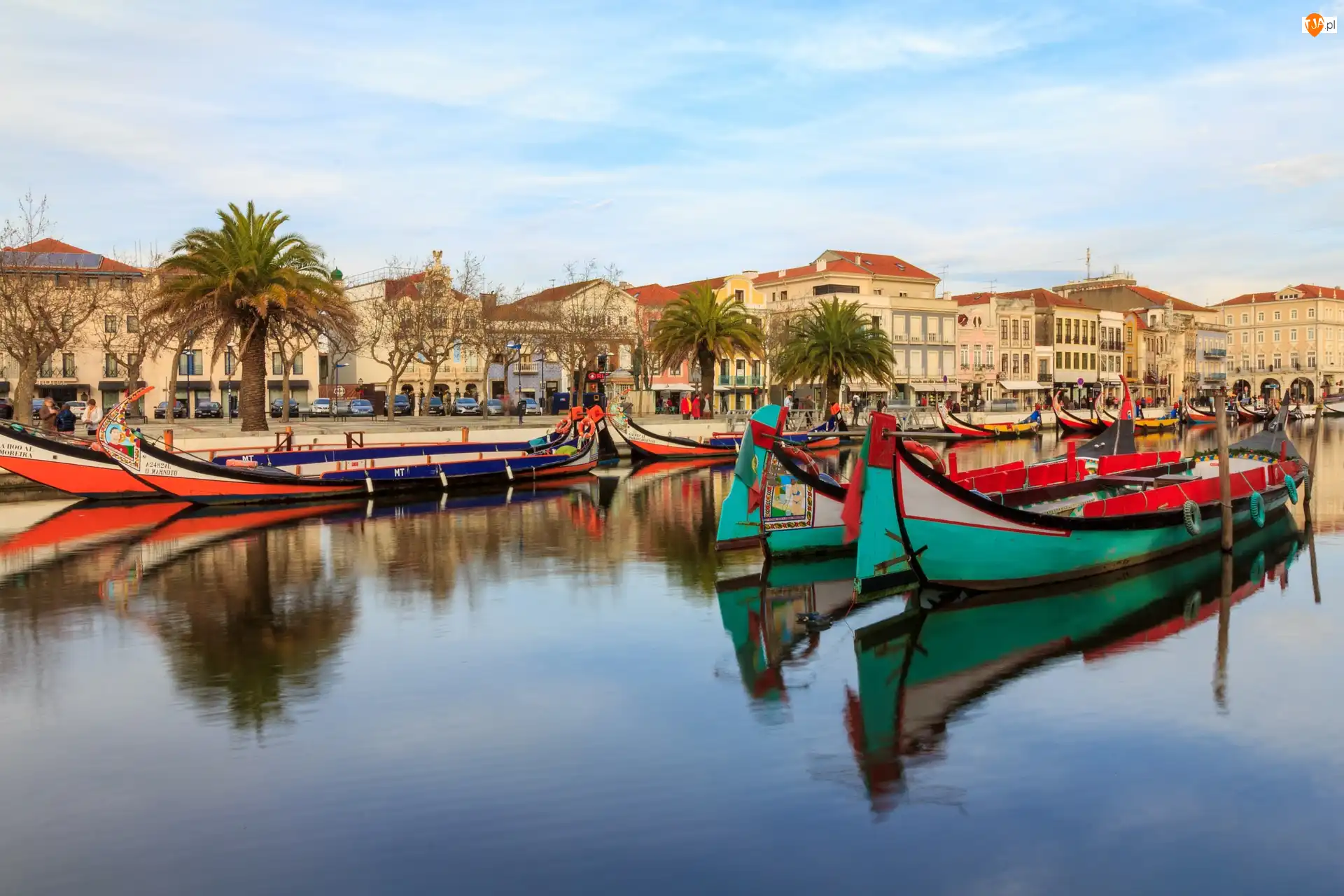 Łódki, Portugalia, Domy, Kanał wodny, Aveiro