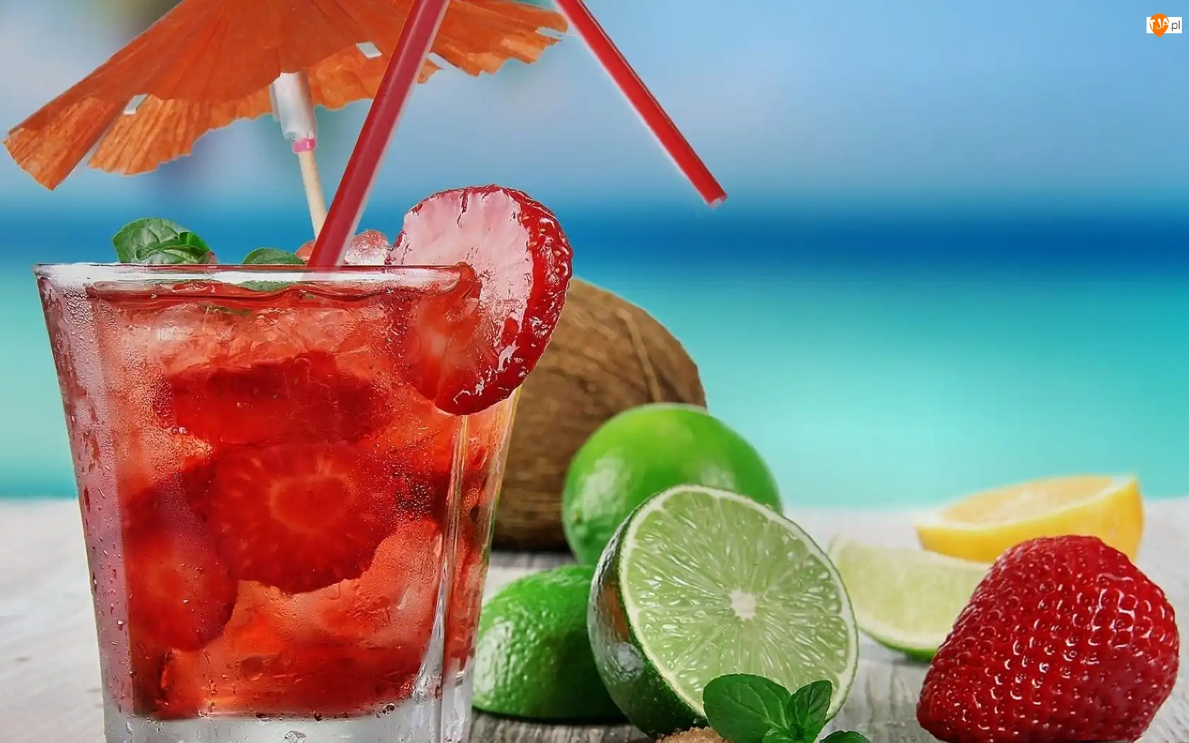 Słomki, Egzotyczny, Drink, Owoce