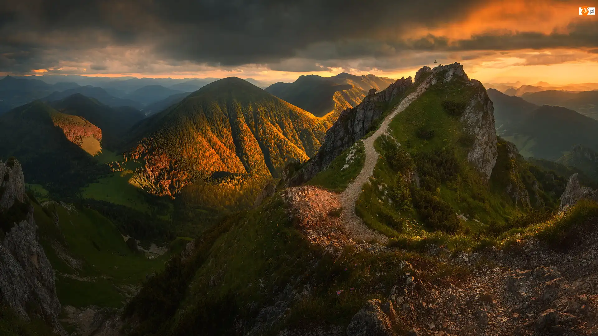 Rozświetlone, Słowacja, Droga, Góry, Szczyty