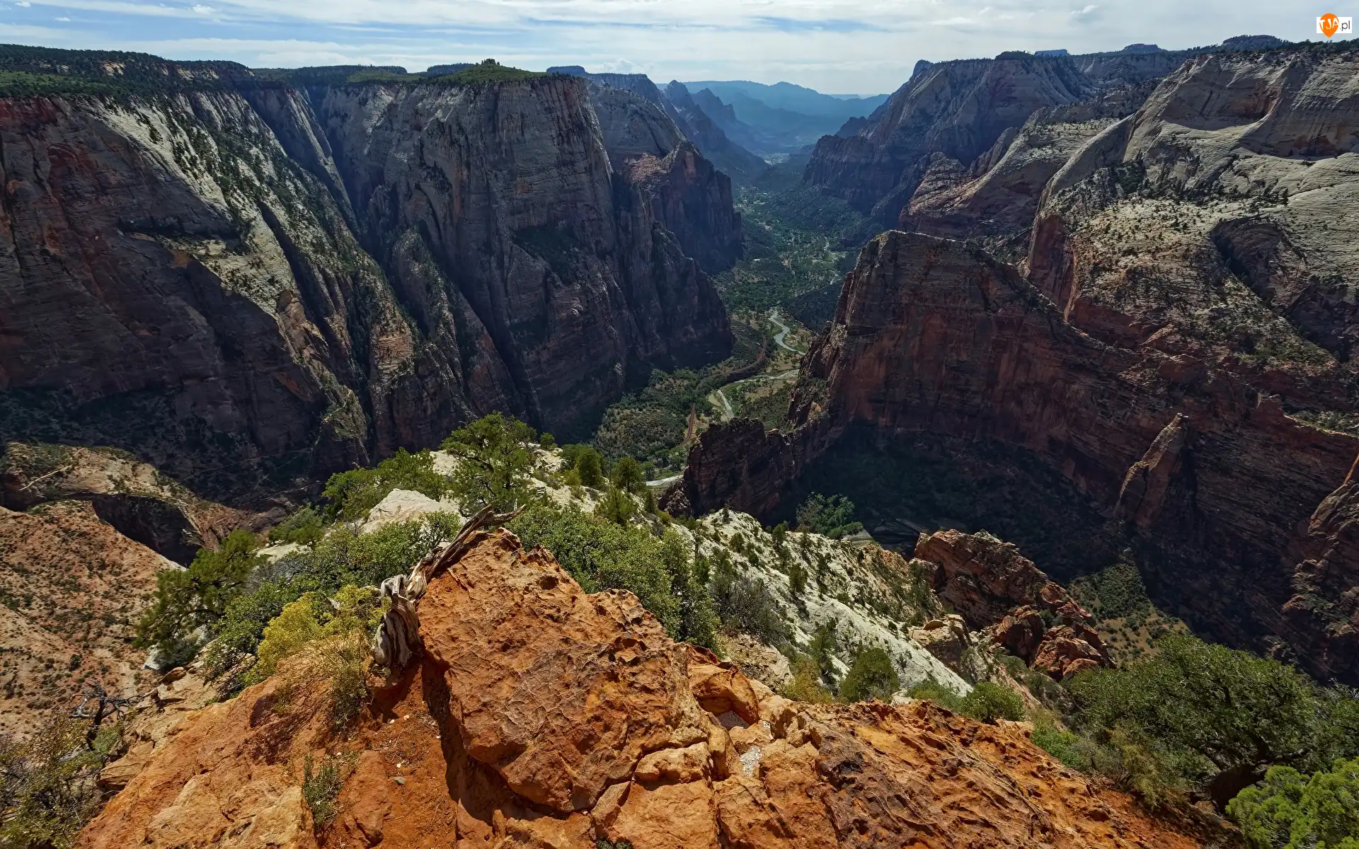 Kanion, Zion Canyon, Stany Zjednoczone, Góry, Stan Utah, Park Narodowy Zion, Skały