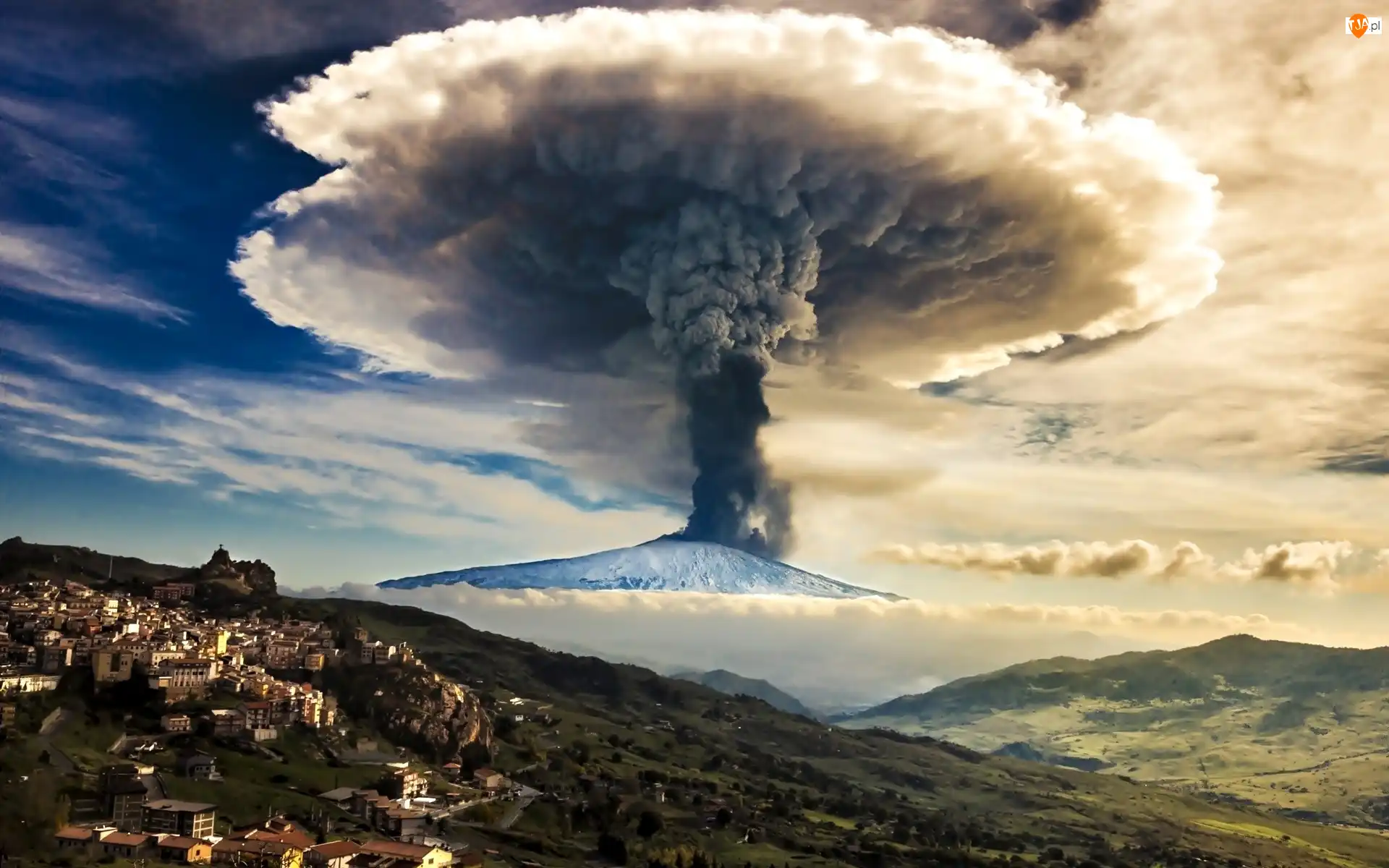 Włochy, Wulkan, Etna, Góry