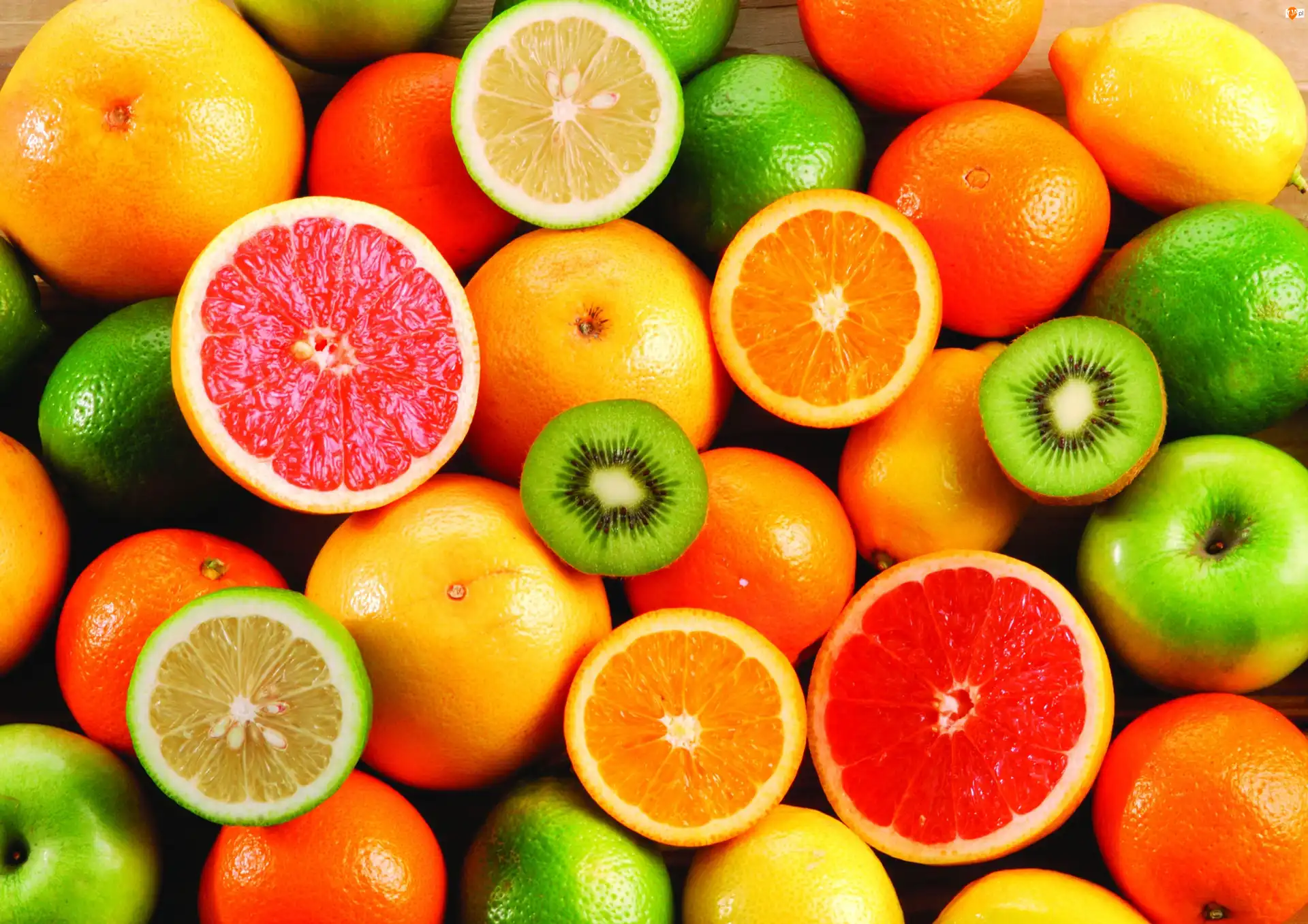 Kiwi, Cytryna, Owoce, Jabłko, Limonka, Mandarynka, Pomarańcza