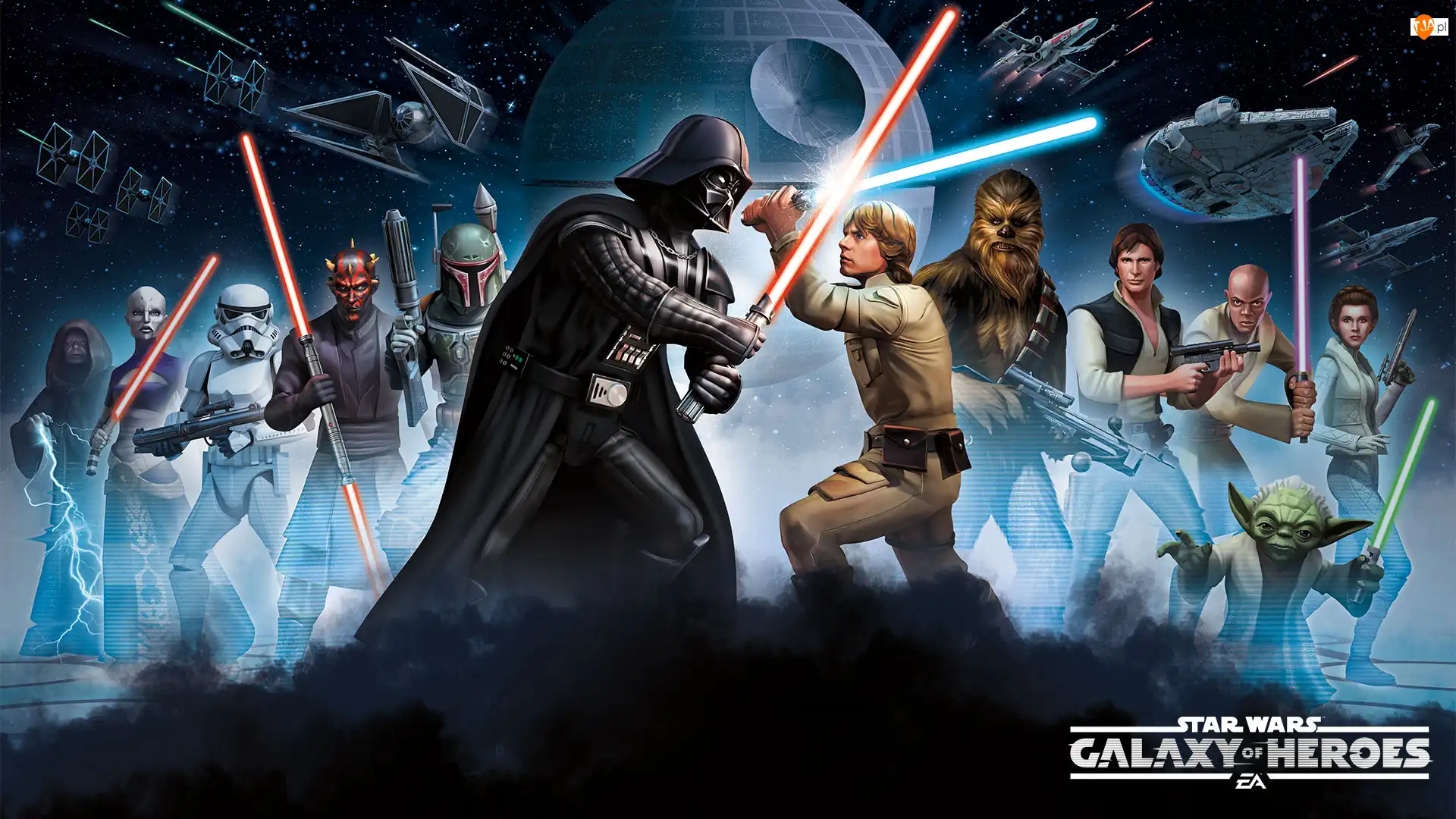 Walka, Star Wars: Galaxy of Heroes, Luke Skywalker, Darth Vader