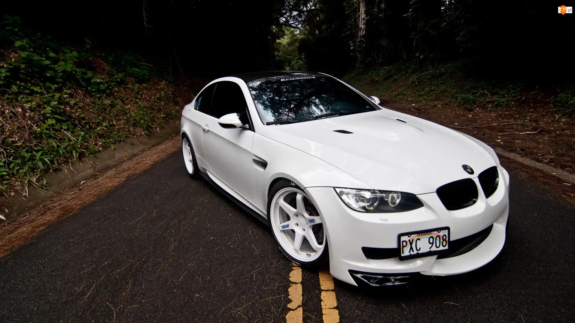 Samochód, Biały, Seria 3, Droga, BMW, E92