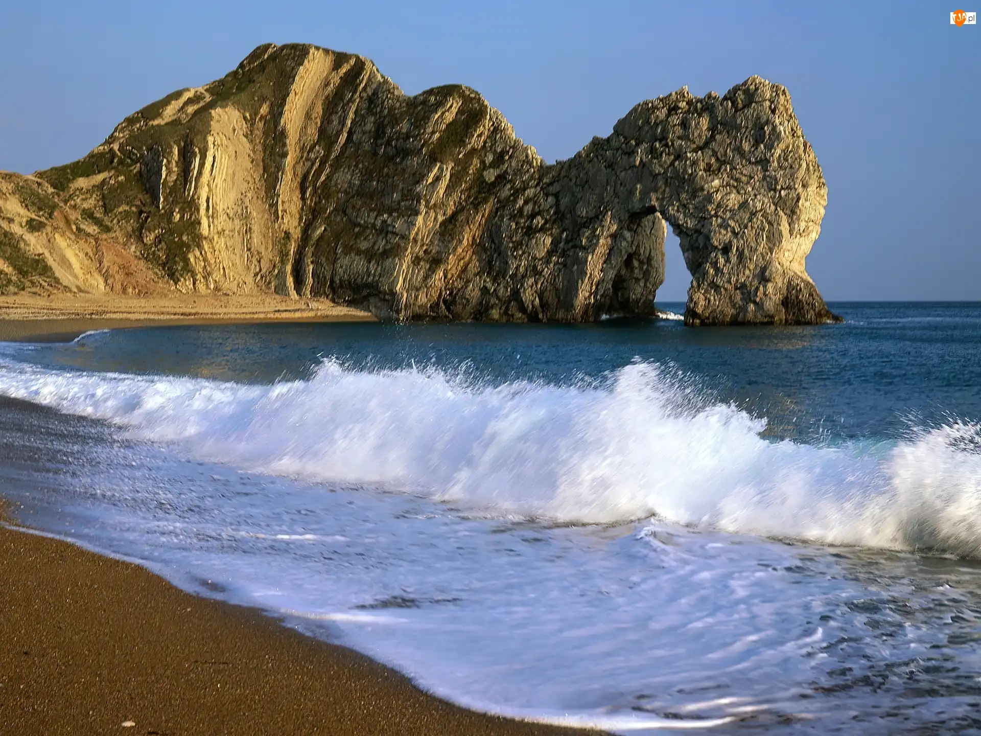 Skała, Plaża, Fale